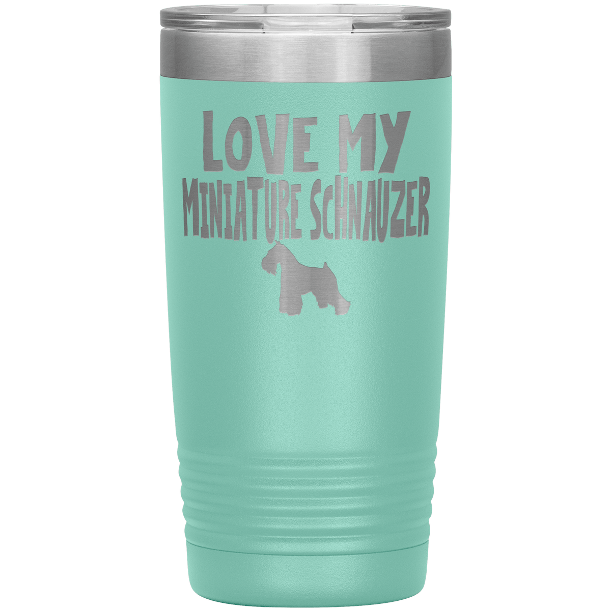Love My Miniature Schnauzer 20 Oz Vacuum Tumbler Tumblers Teal