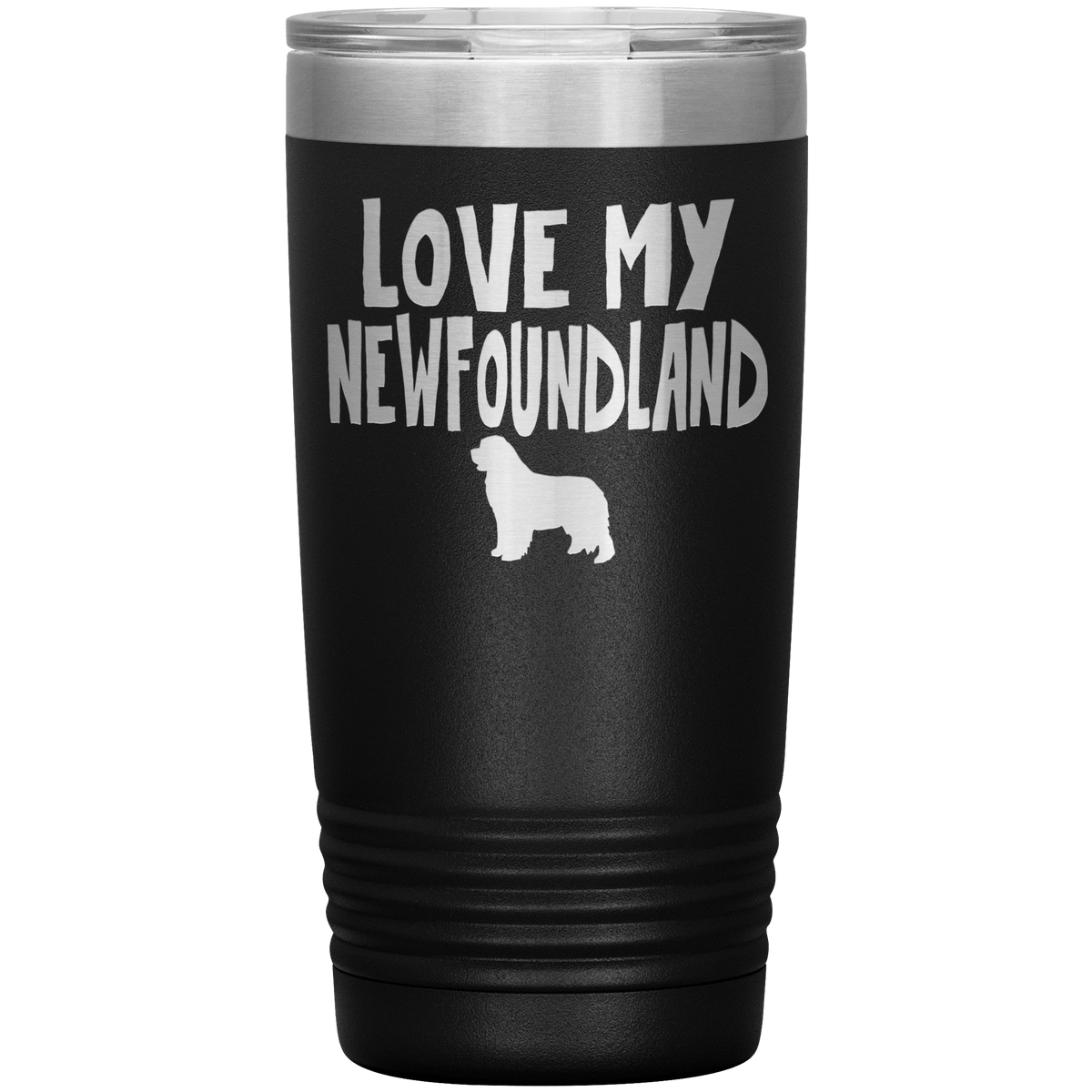 Love My Newfoundland 20 Oz Vacuum Tumbler Tumblers Black