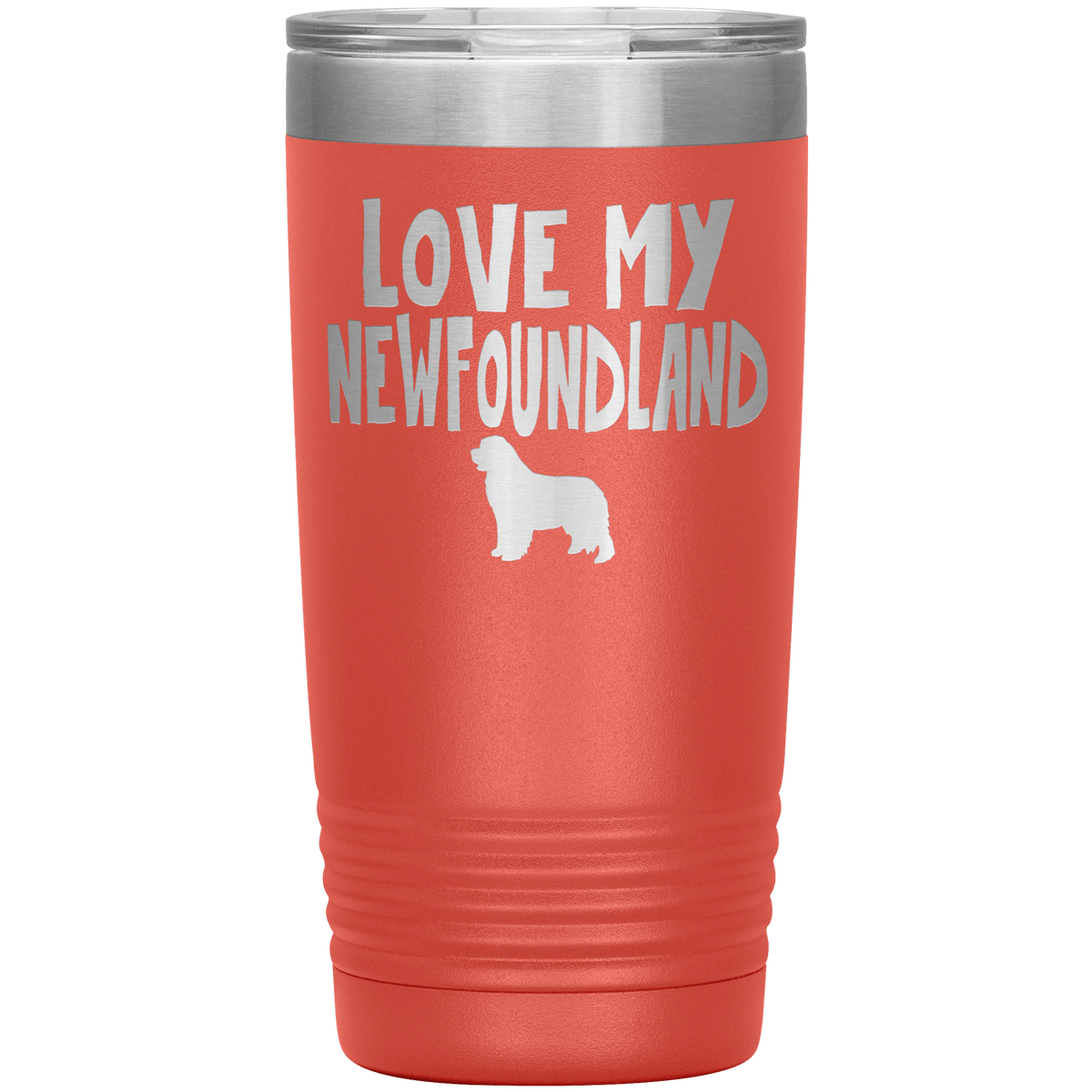 Love My Newfoundland 20 Oz Vacuum Tumbler Tumblers Coral