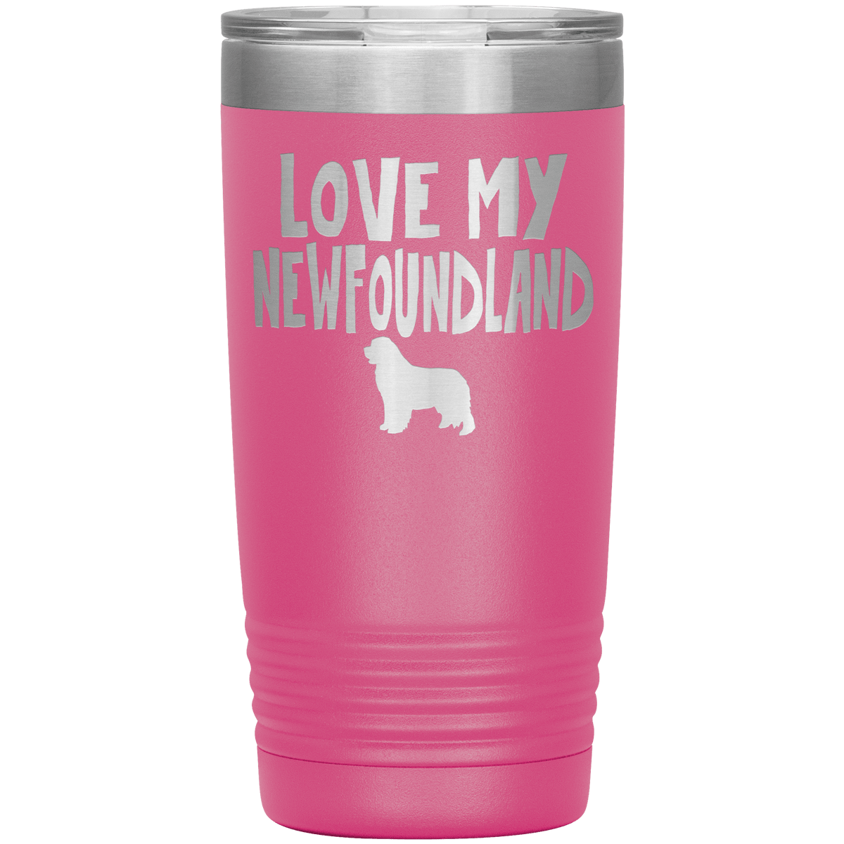 Love My Newfoundland 20 Oz Vacuum Tumbler Tumblers Pink