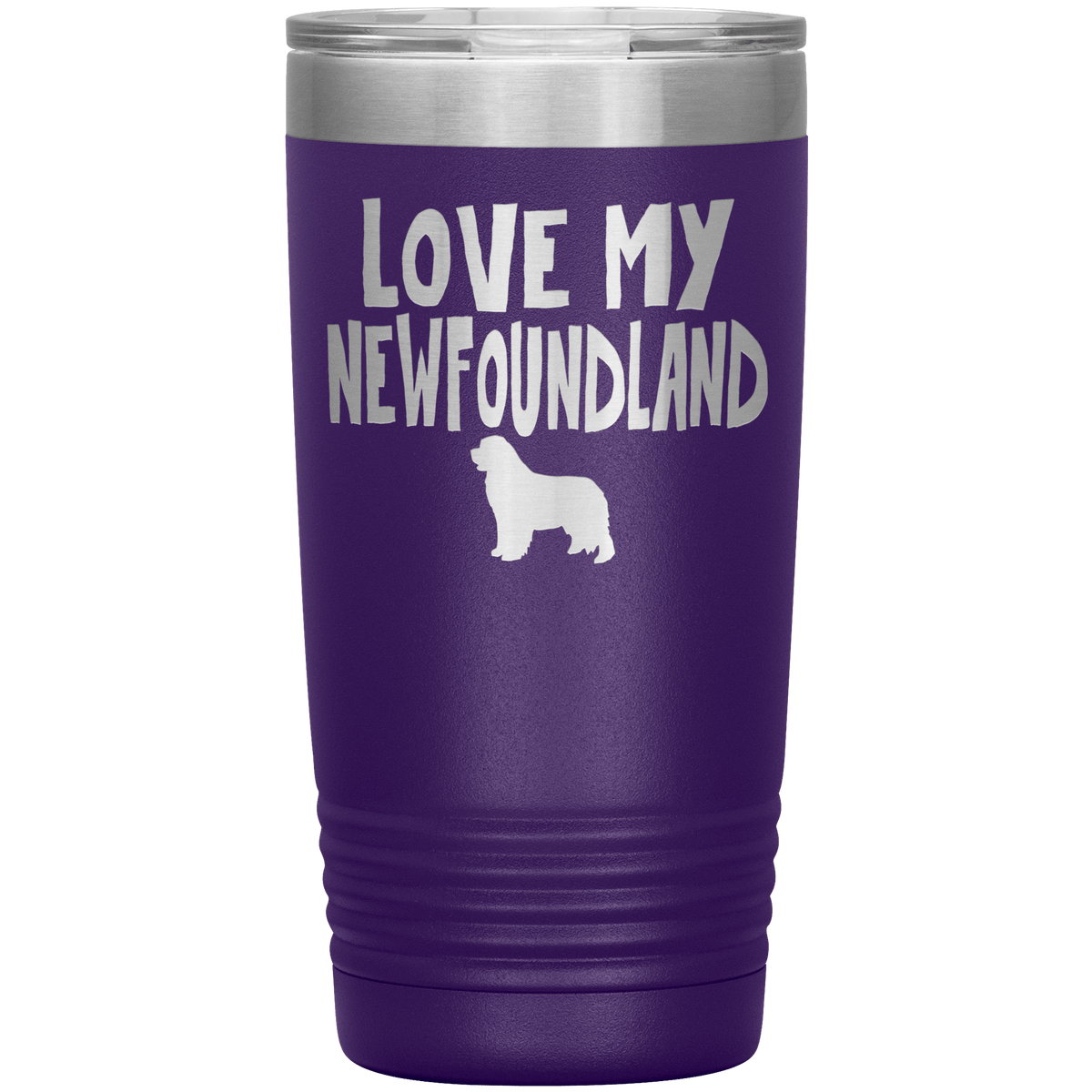Love My Newfoundland 20 Oz Vacuum Tumbler Tumblers Purple