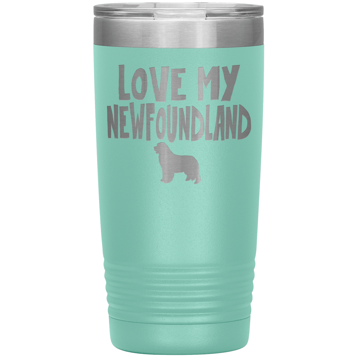 Love My Newfoundland 20 Oz Vacuum Tumbler Tumblers Teal