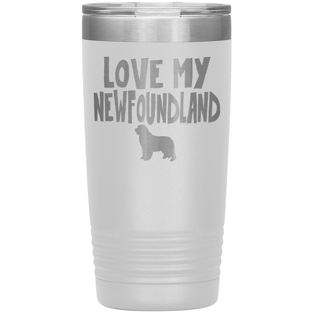 Love My Newfoundland 20 Oz Vacuum Tumbler Tumblers White