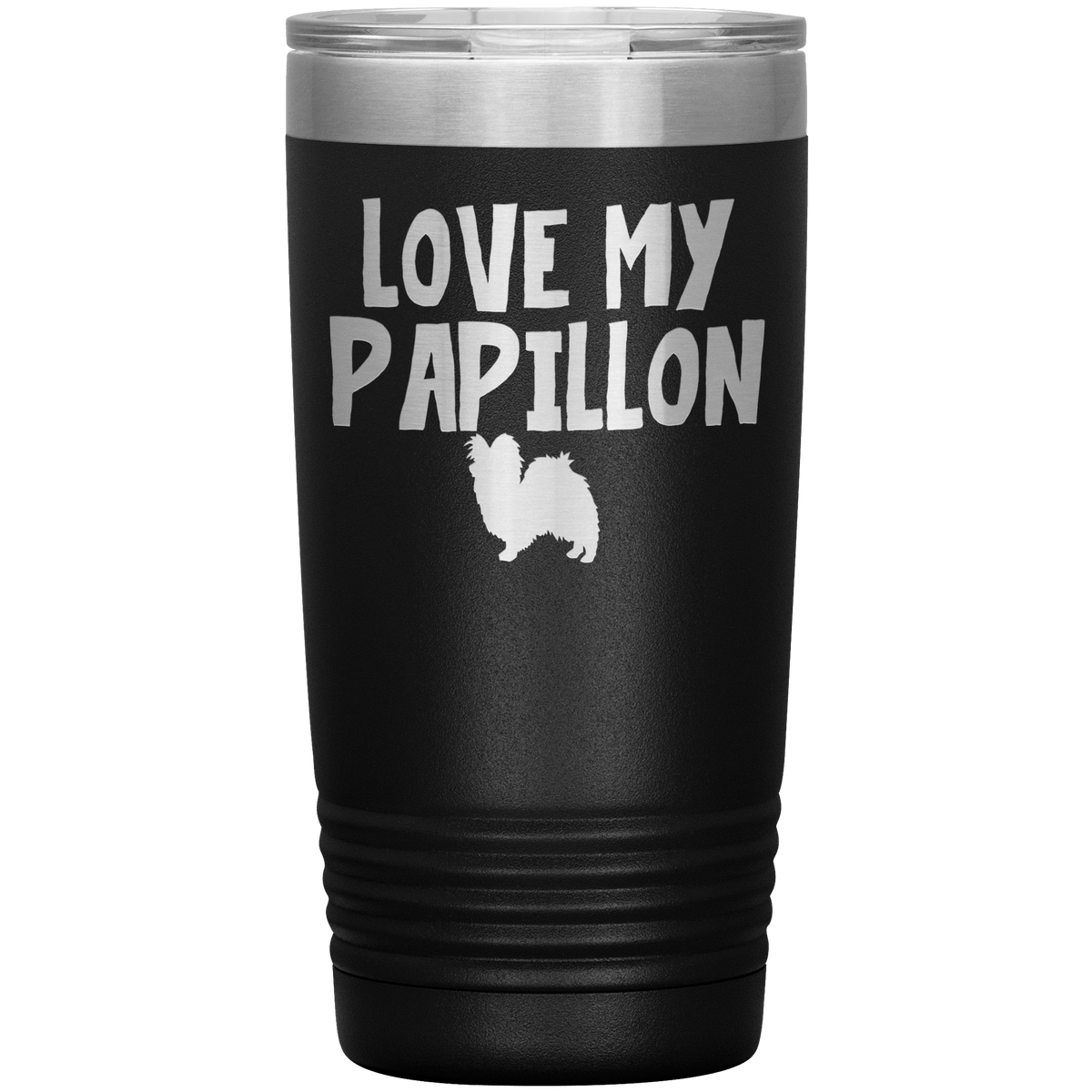 Love My Papillon 20 Oz Vacuum Tumbler Tumblers Black