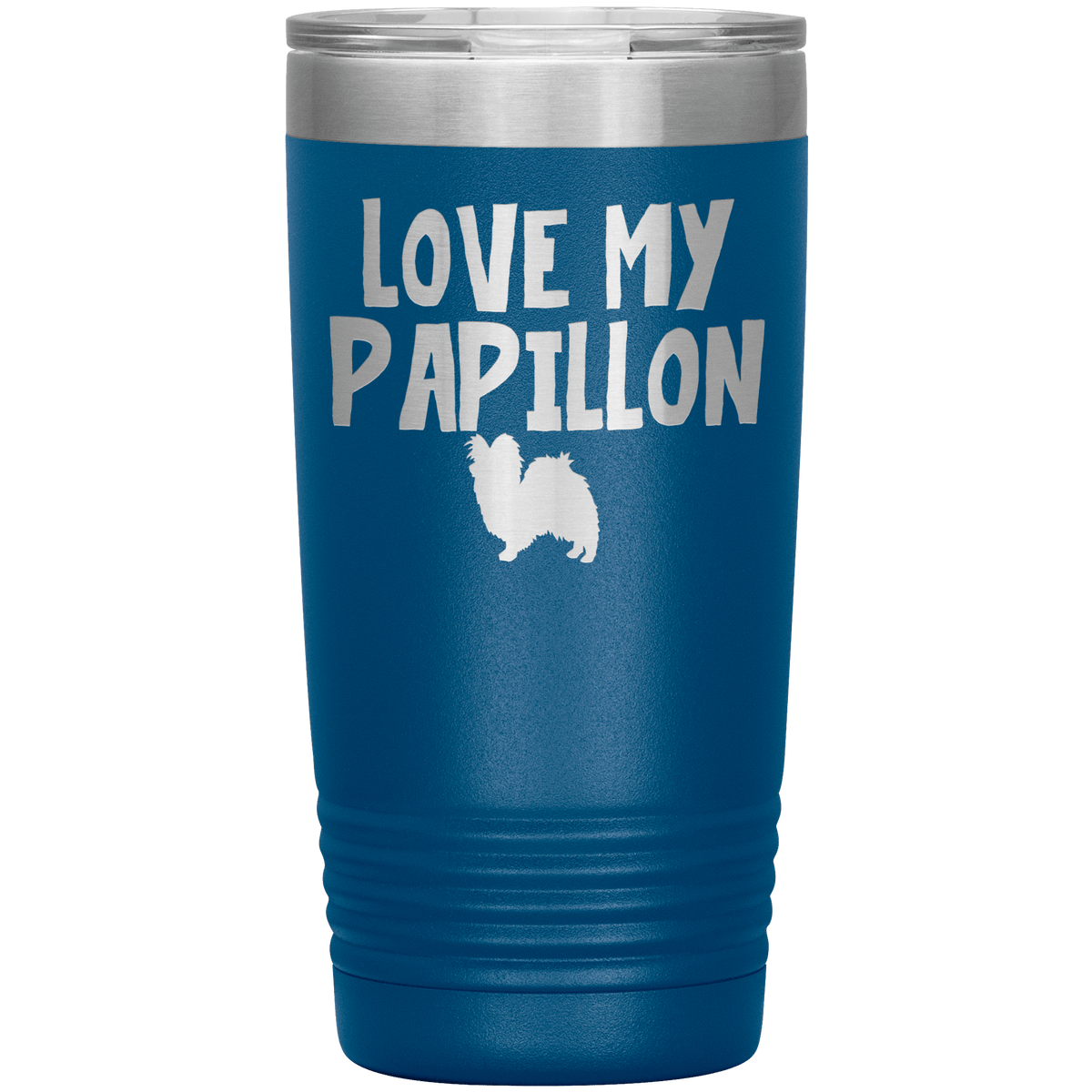 Love My Papillon 20 Oz Vacuum Tumbler Tumblers Blue