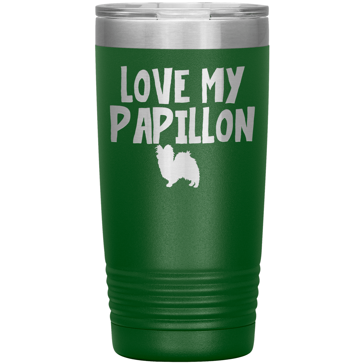 Love My Papillon 20 Oz Vacuum Tumbler Tumblers Green