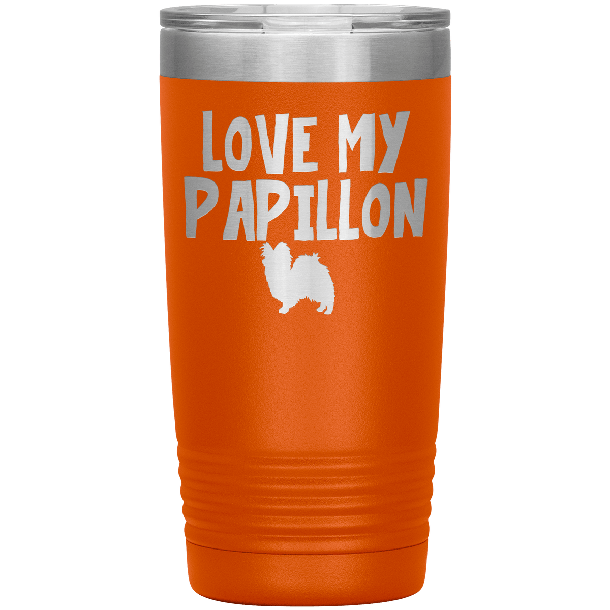Love My Papillon 20 Oz Vacuum Tumbler Tumblers Orange