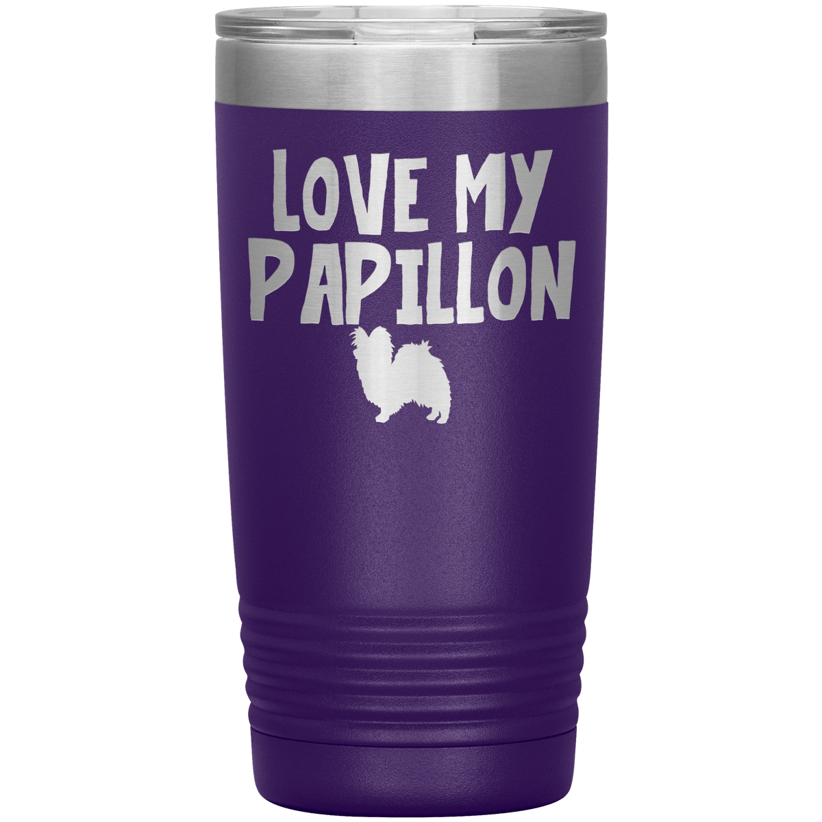 Love My Papillon 20 Oz Vacuum Tumbler Tumblers Purple