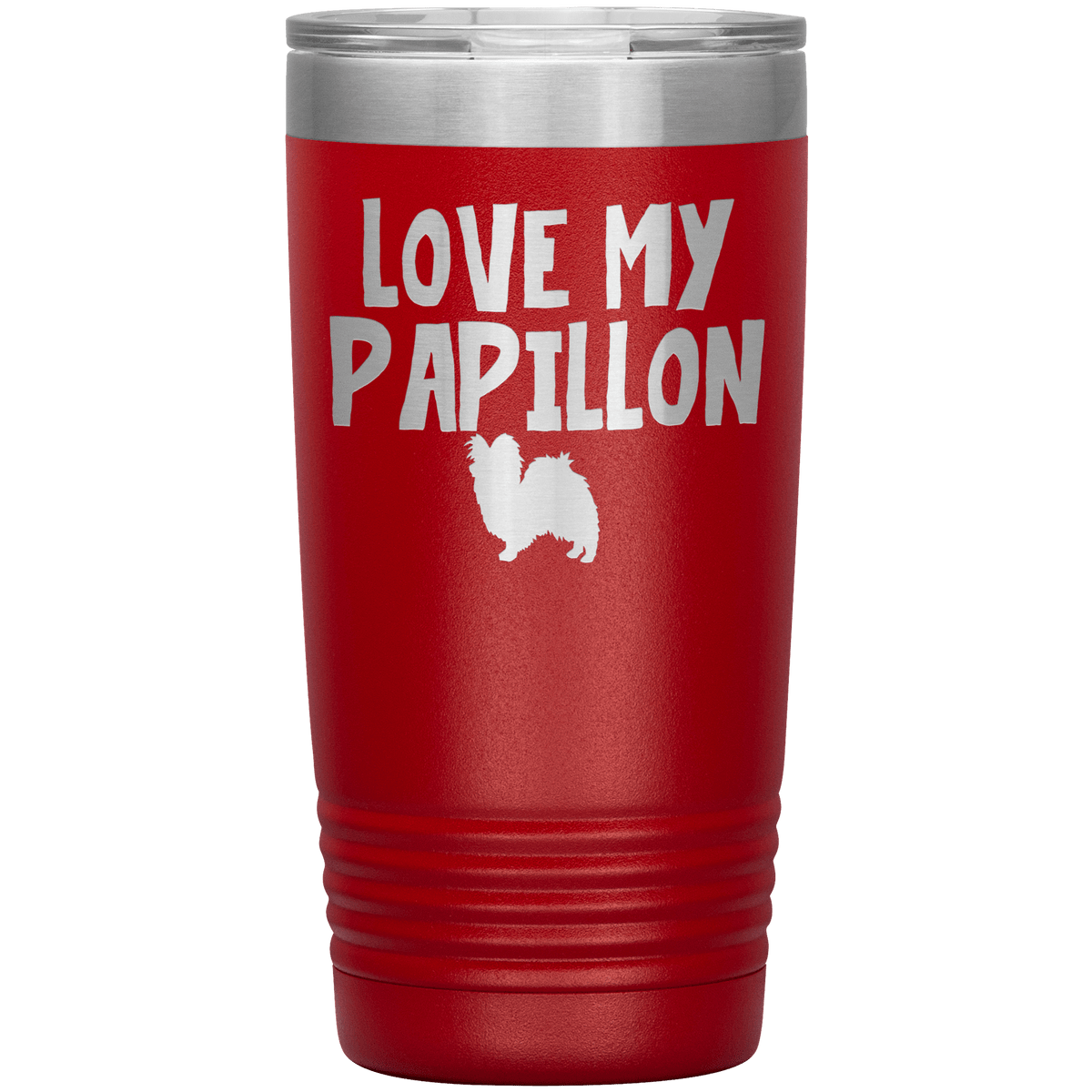Love My Papillon 20 Oz Vacuum Tumbler Tumblers Red