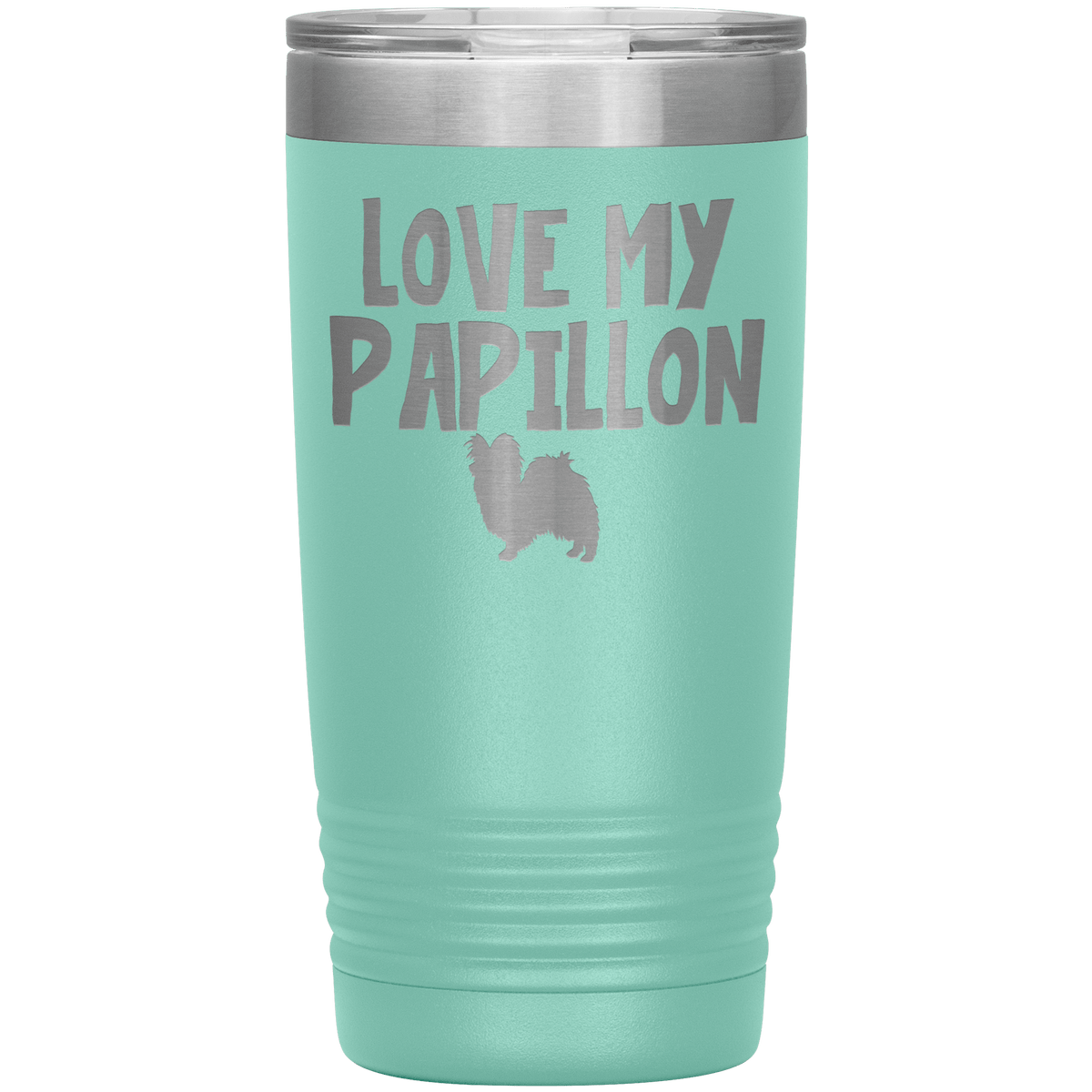 Love My Papillon 20 Oz Vacuum Tumbler Tumblers Teal