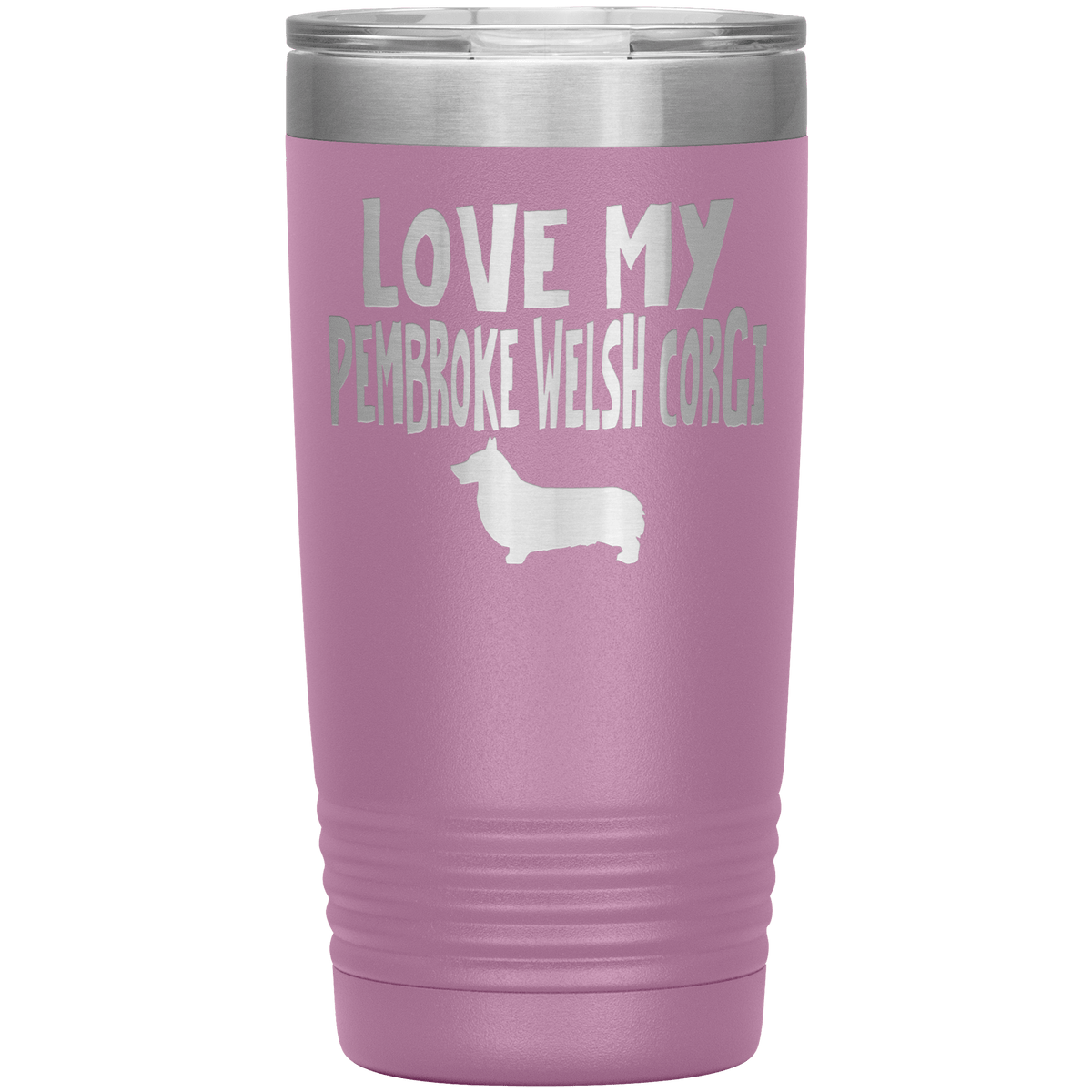 Love My Pembroke Welsh Corgi 20 Oz Vacuum Tumbler Tumblers Light Purple