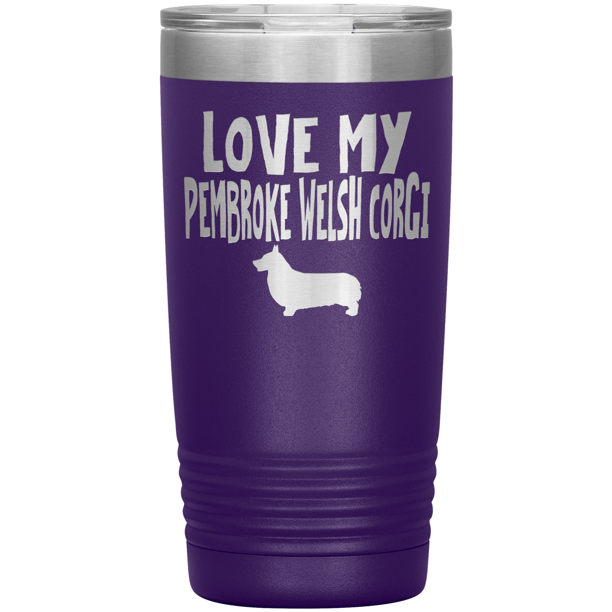Love My Pembroke Welsh Corgi 20 Oz Vacuum Tumbler Tumblers Purple