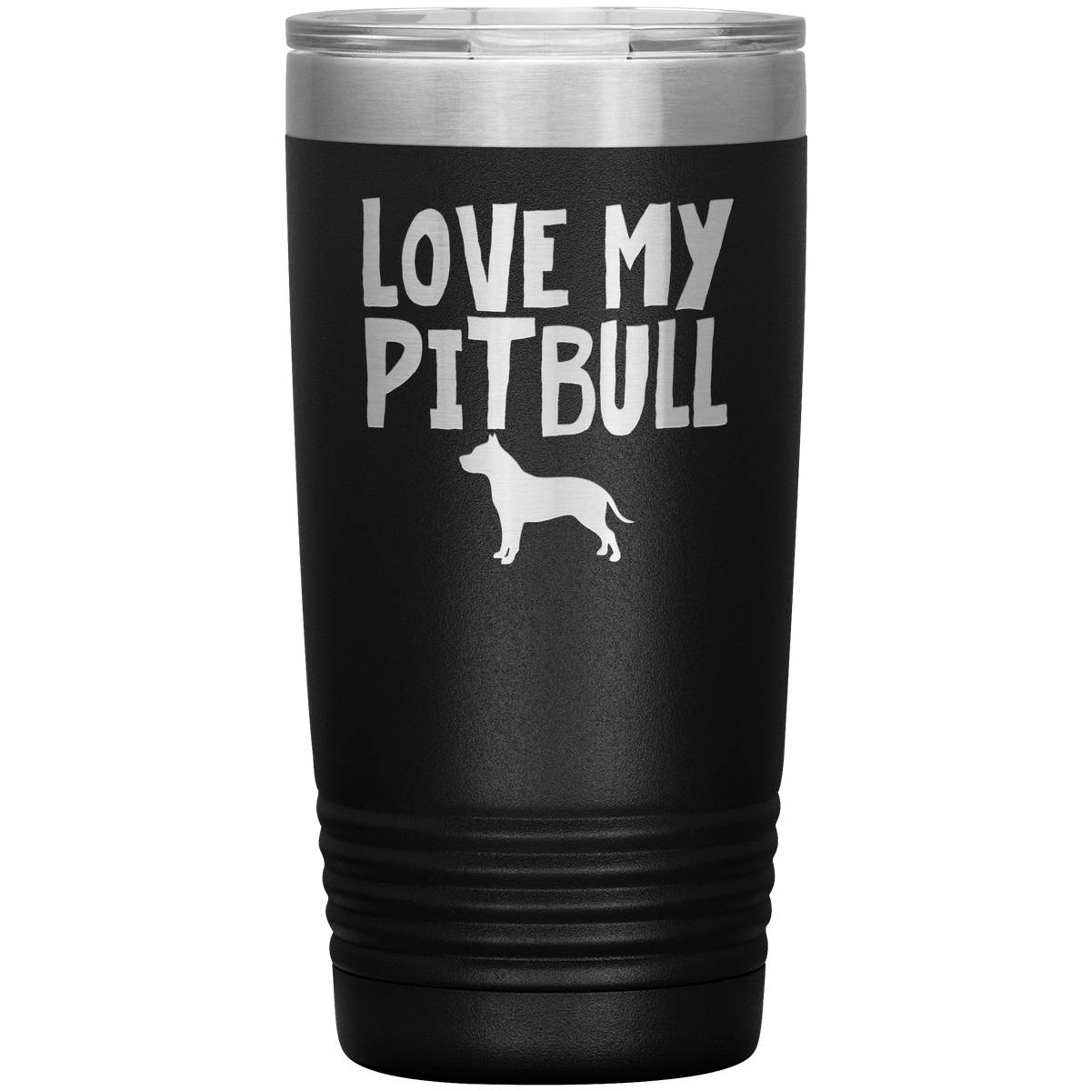 Love My Pitbull 20 Oz Vacuum Tumbler Tumblers Black