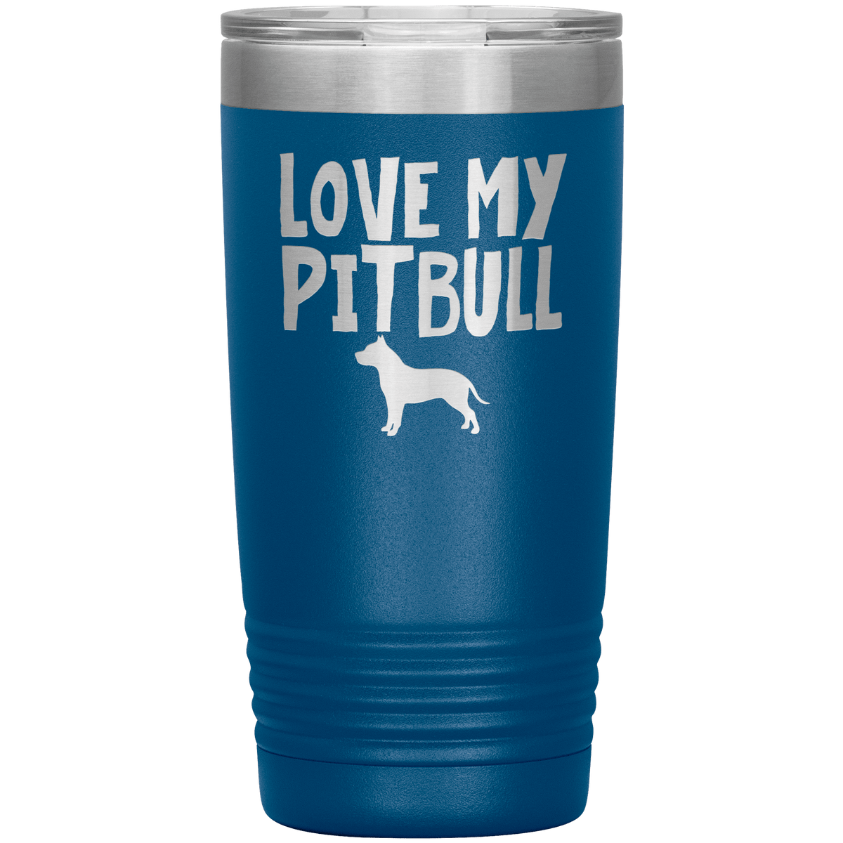 Love My Pitbull 20 Oz Vacuum Tumbler Tumblers Blue