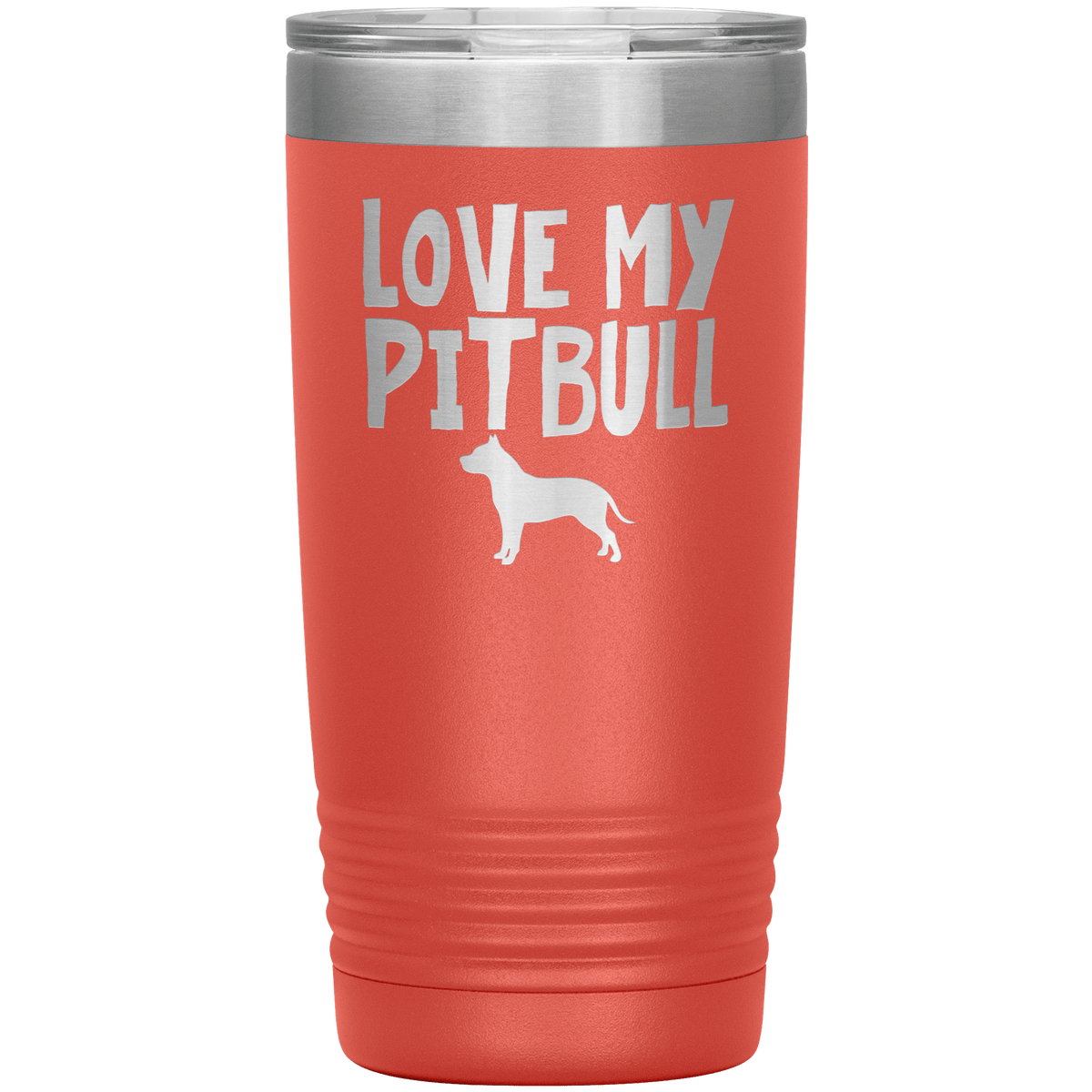 Love My Pitbull 20 Oz Vacuum Tumbler Tumblers Coral