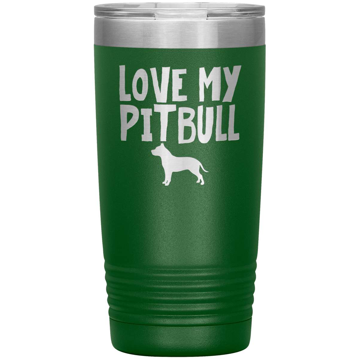 Love My Pitbull 20 Oz Vacuum Tumbler Tumblers Green