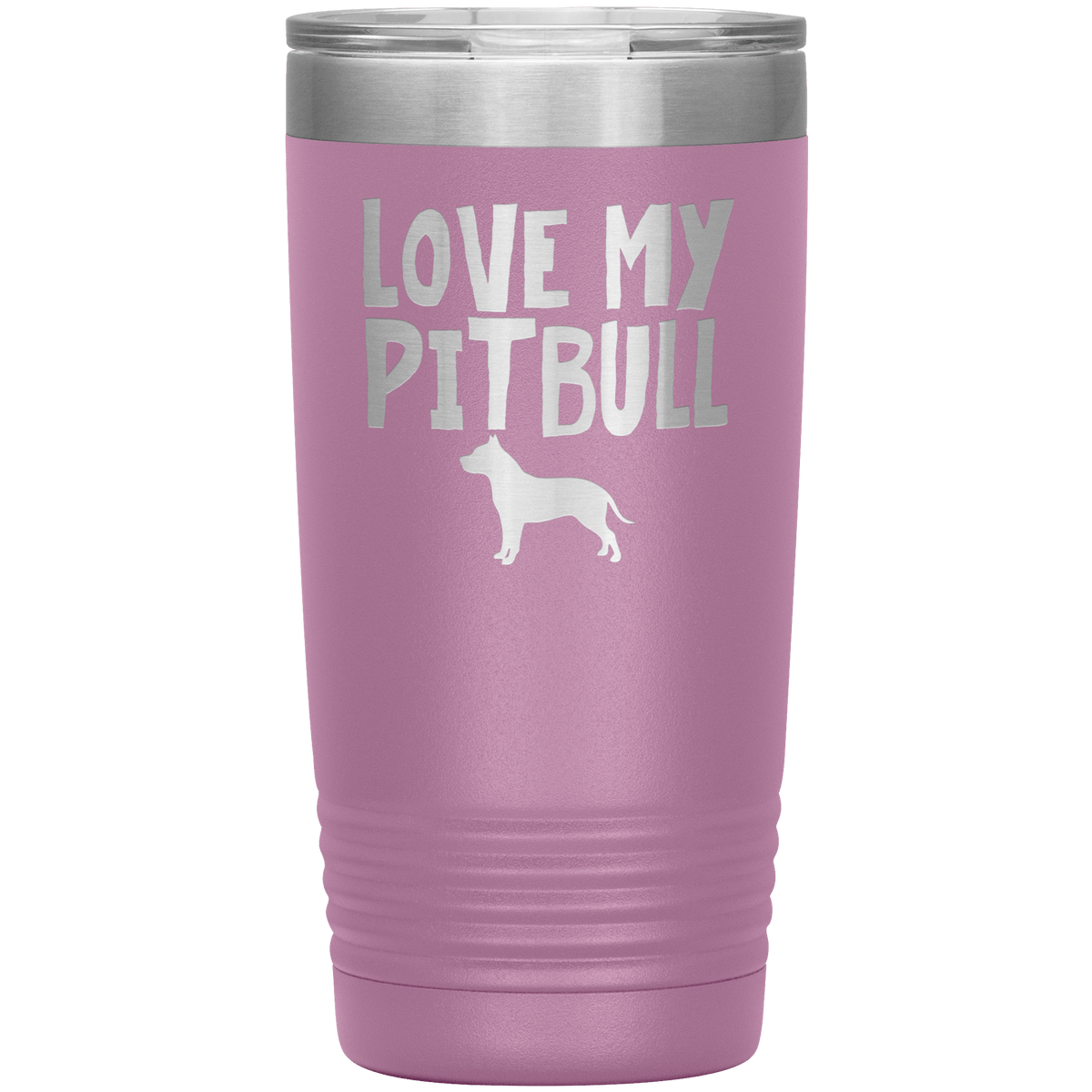 Love My Pitbull 20 Oz Vacuum Tumbler Tumblers Light Purple