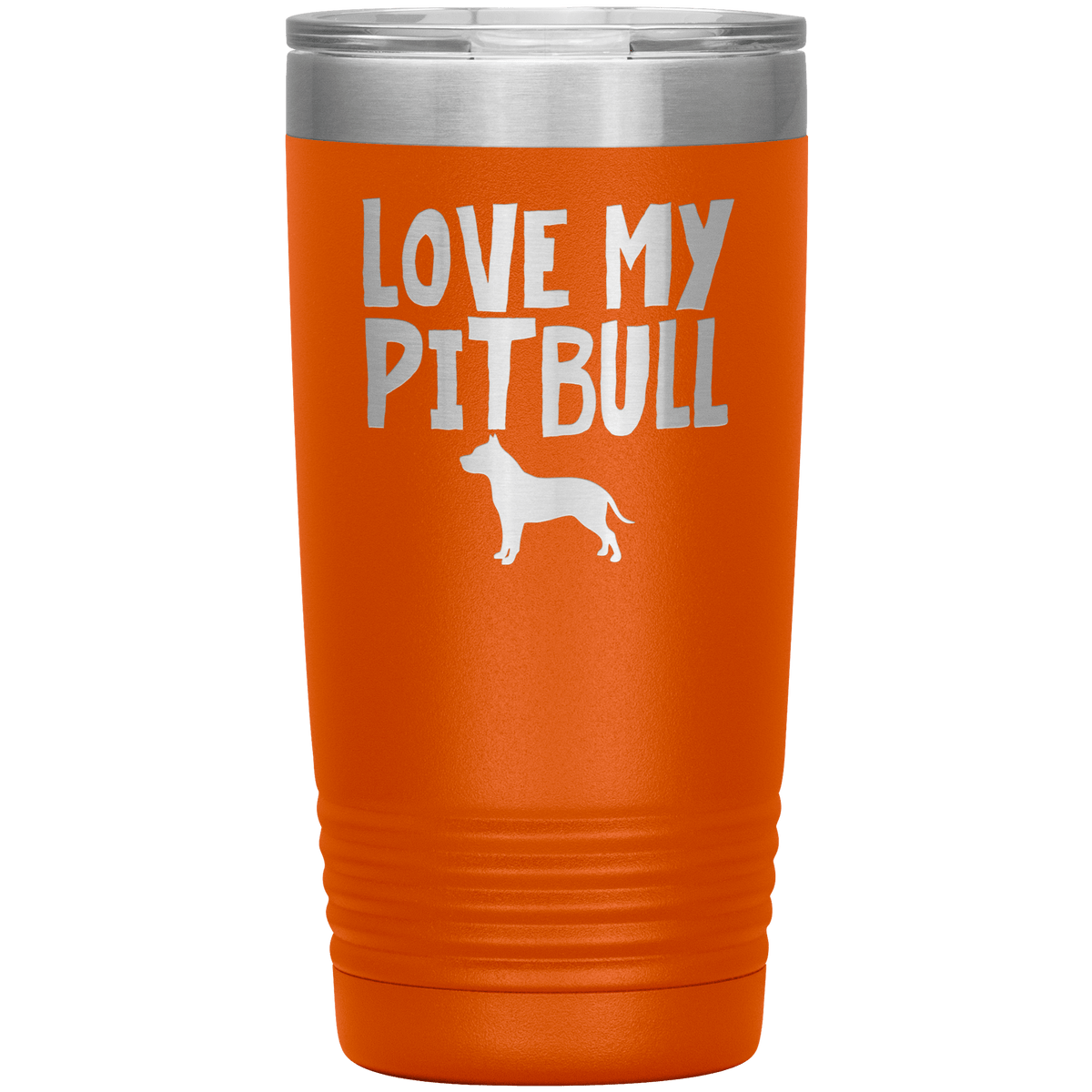 Love My Pitbull 20 Oz Vacuum Tumbler Tumblers Orange