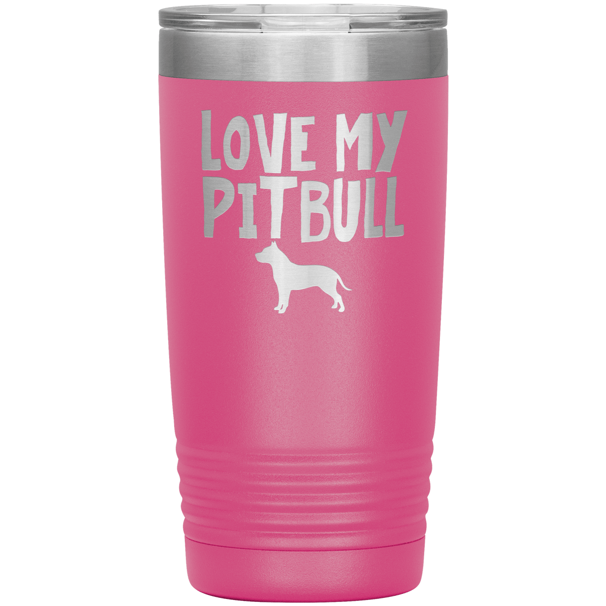 Love My Pitbull 20 Oz Vacuum Tumbler Tumblers Pink