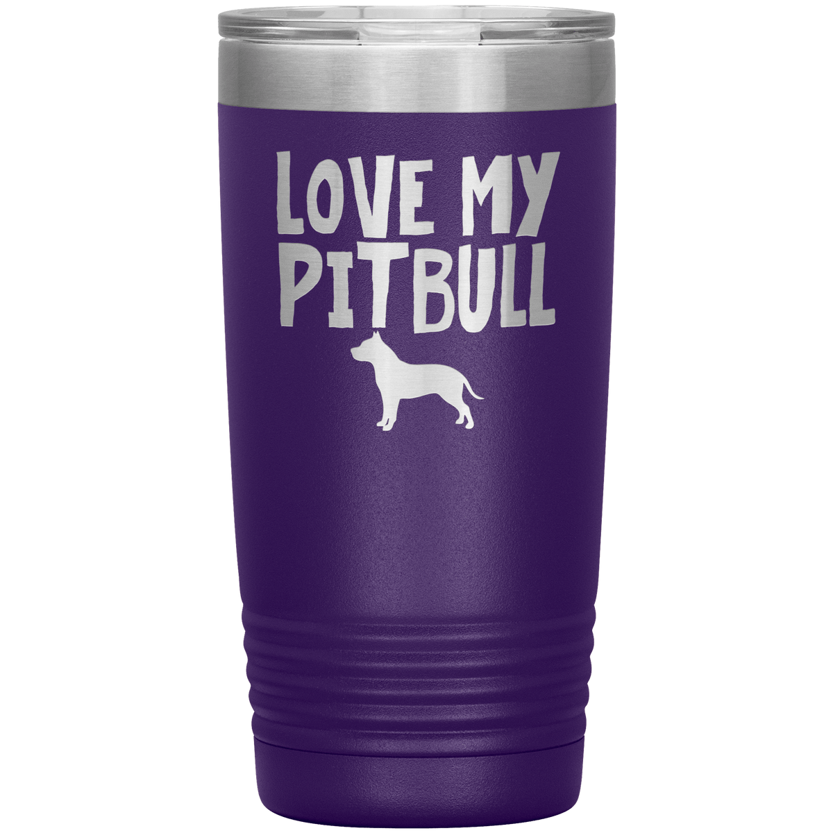 Love My Pitbull 20 Oz Vacuum Tumbler Tumblers Purple