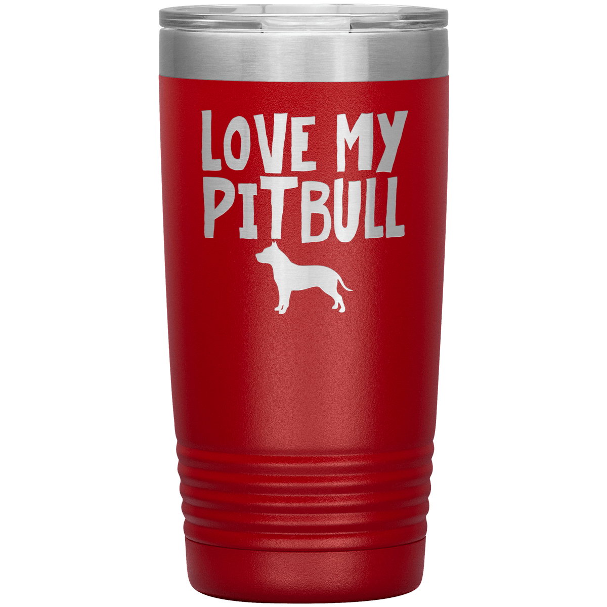 Love My Pitbull 20 Oz Vacuum Tumbler Tumblers Red