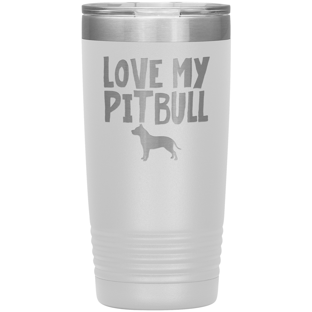 Love My Pitbull 20 Oz Vacuum Tumbler Tumblers White