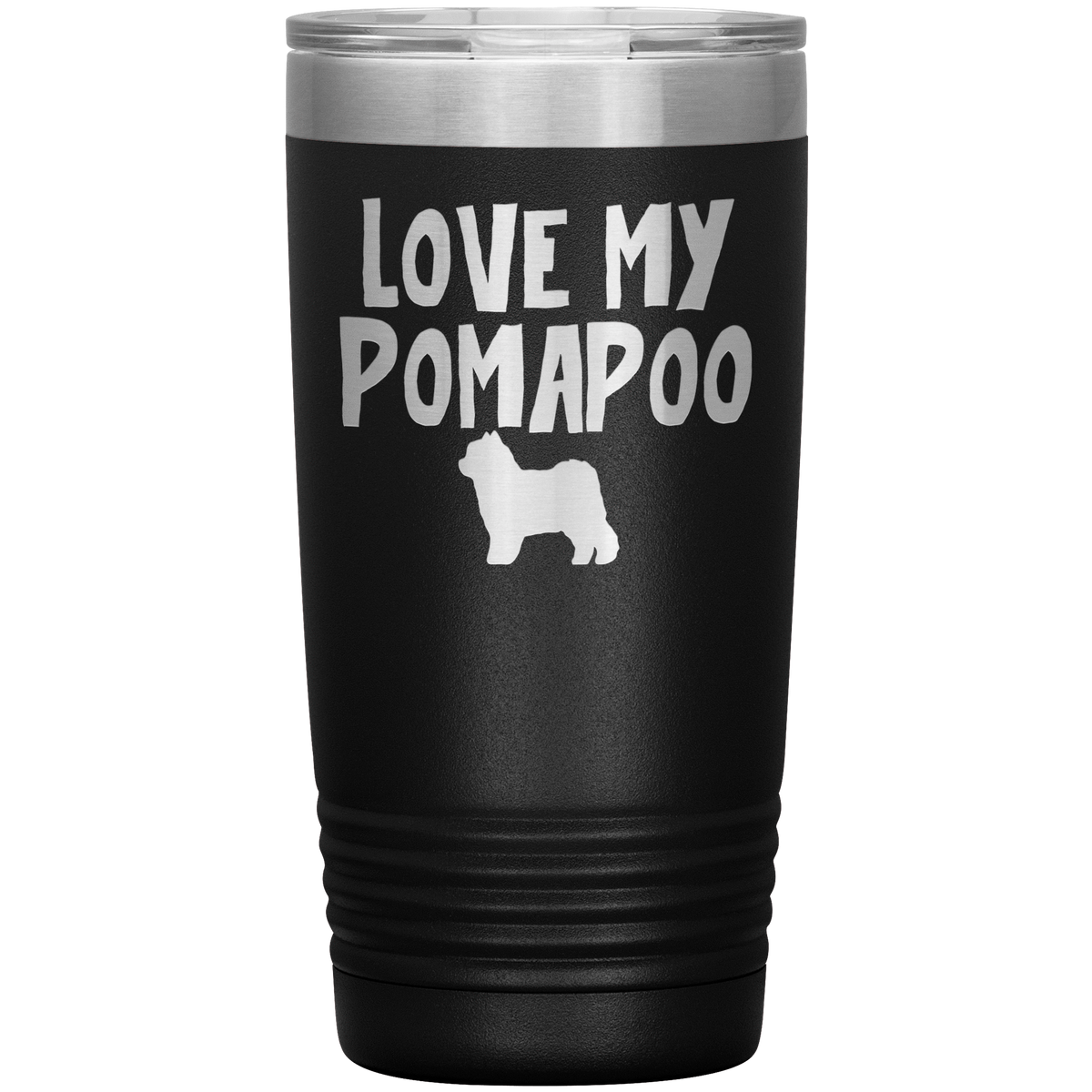 Love My Pomapoo 20 Oz Vacuum Tumbler Tumblers Black
