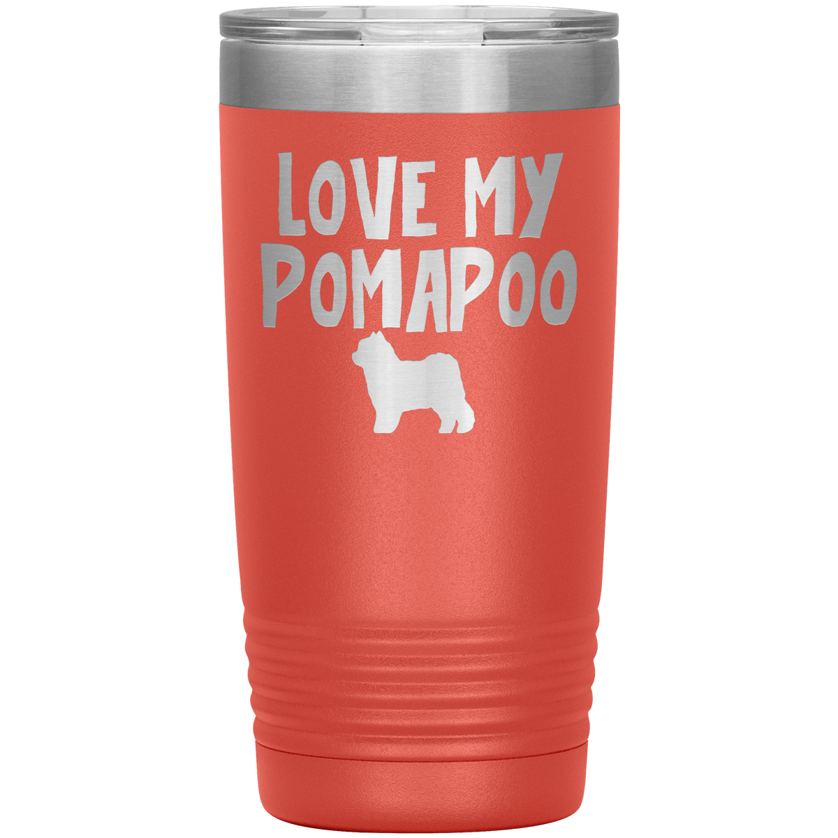 Love My Pomapoo 20 Oz Vacuum Tumbler Tumblers Coral