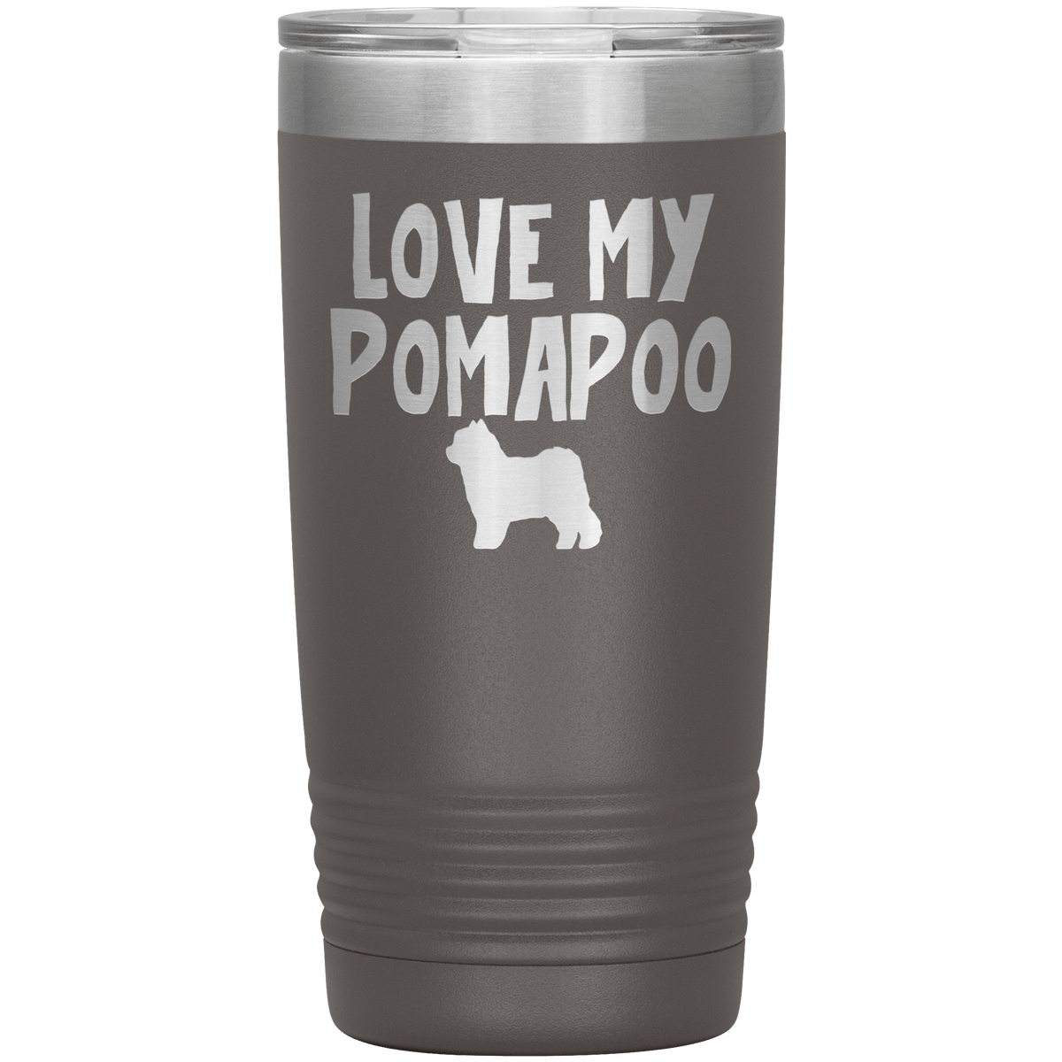 Love My Pomapoo 20 Oz Vacuum Tumbler Tumblers Pewter
