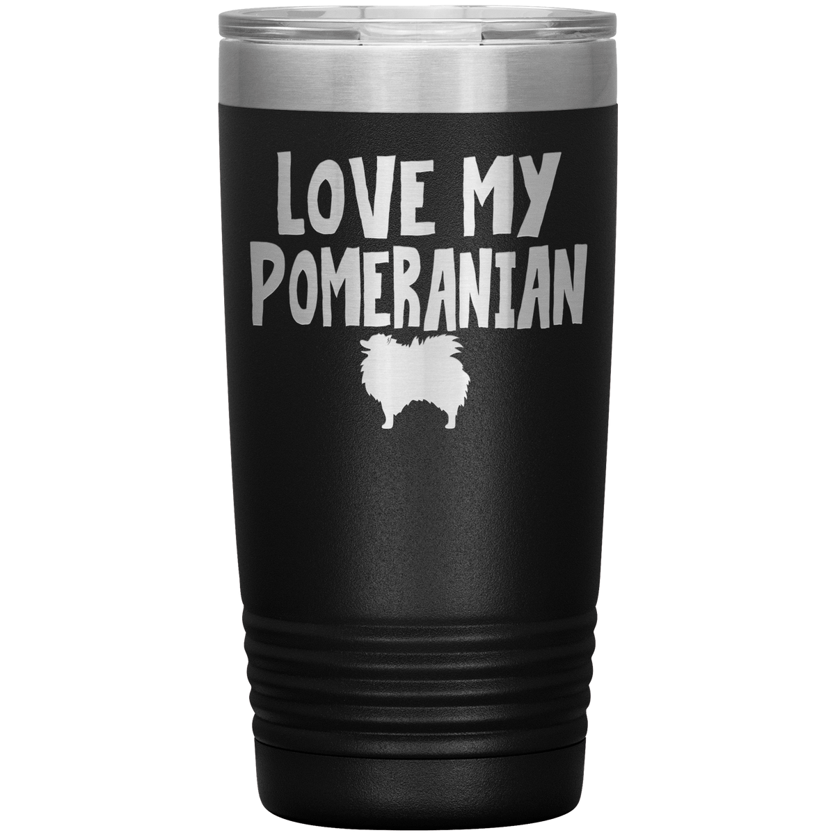 Love My Pomeranian 20 Oz Vacuum Tumbler Tumblers Black