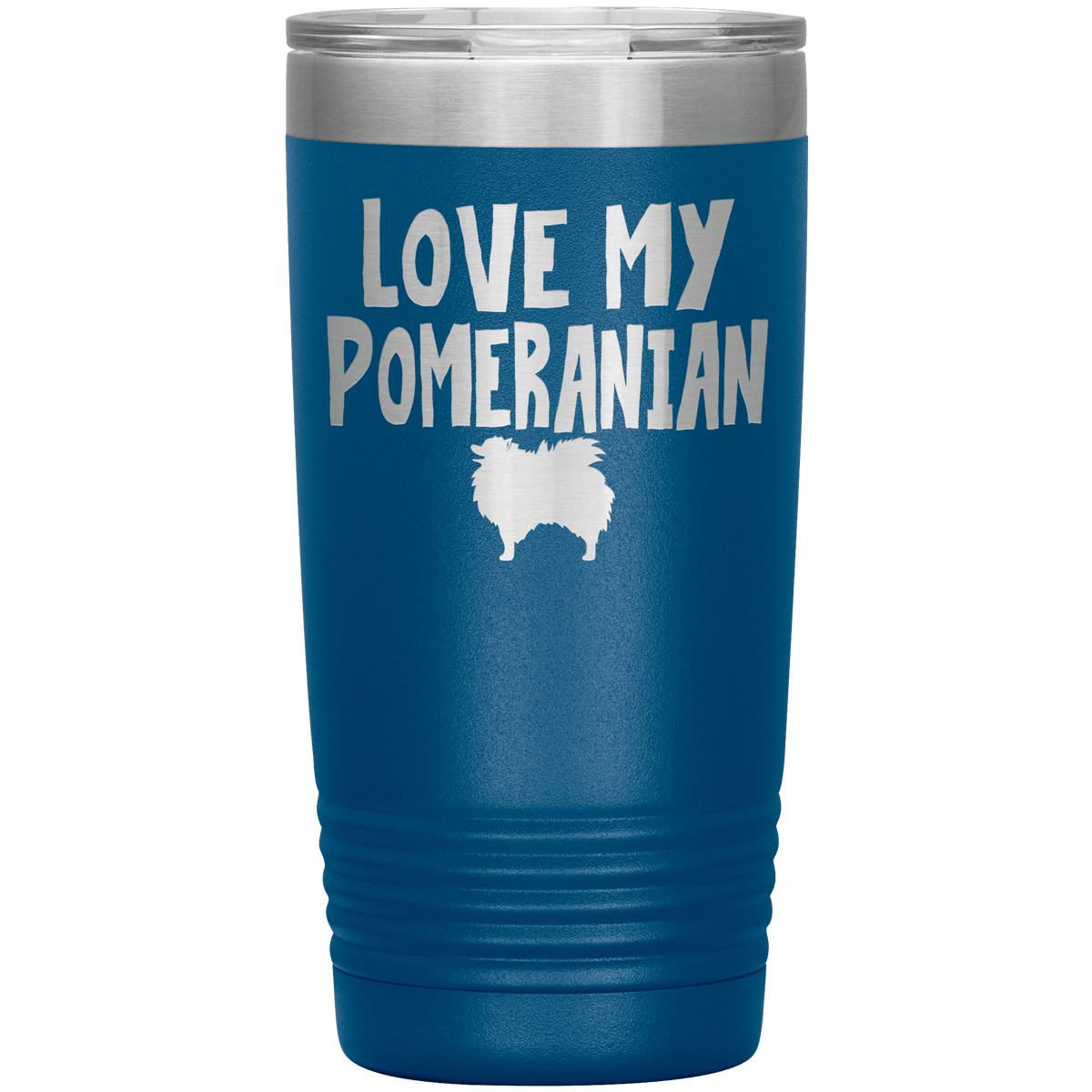 Love My Pomeranian 20 Oz Vacuum Tumbler Tumblers Blue