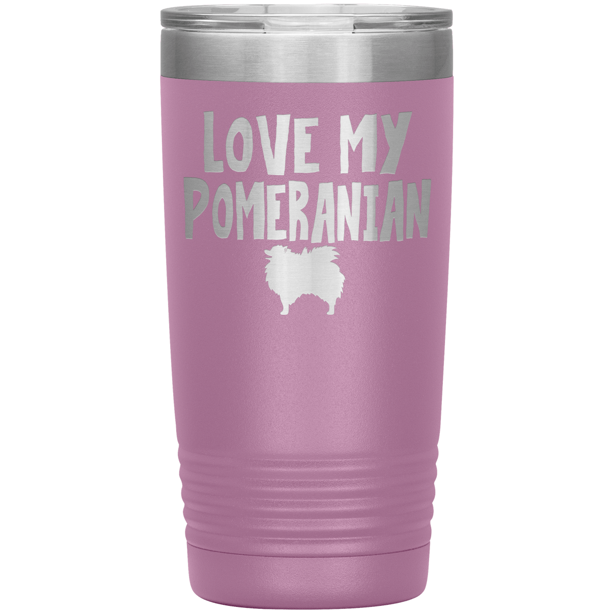 Love My Pomeranian 20 Oz Vacuum Tumbler Tumblers Light Purple