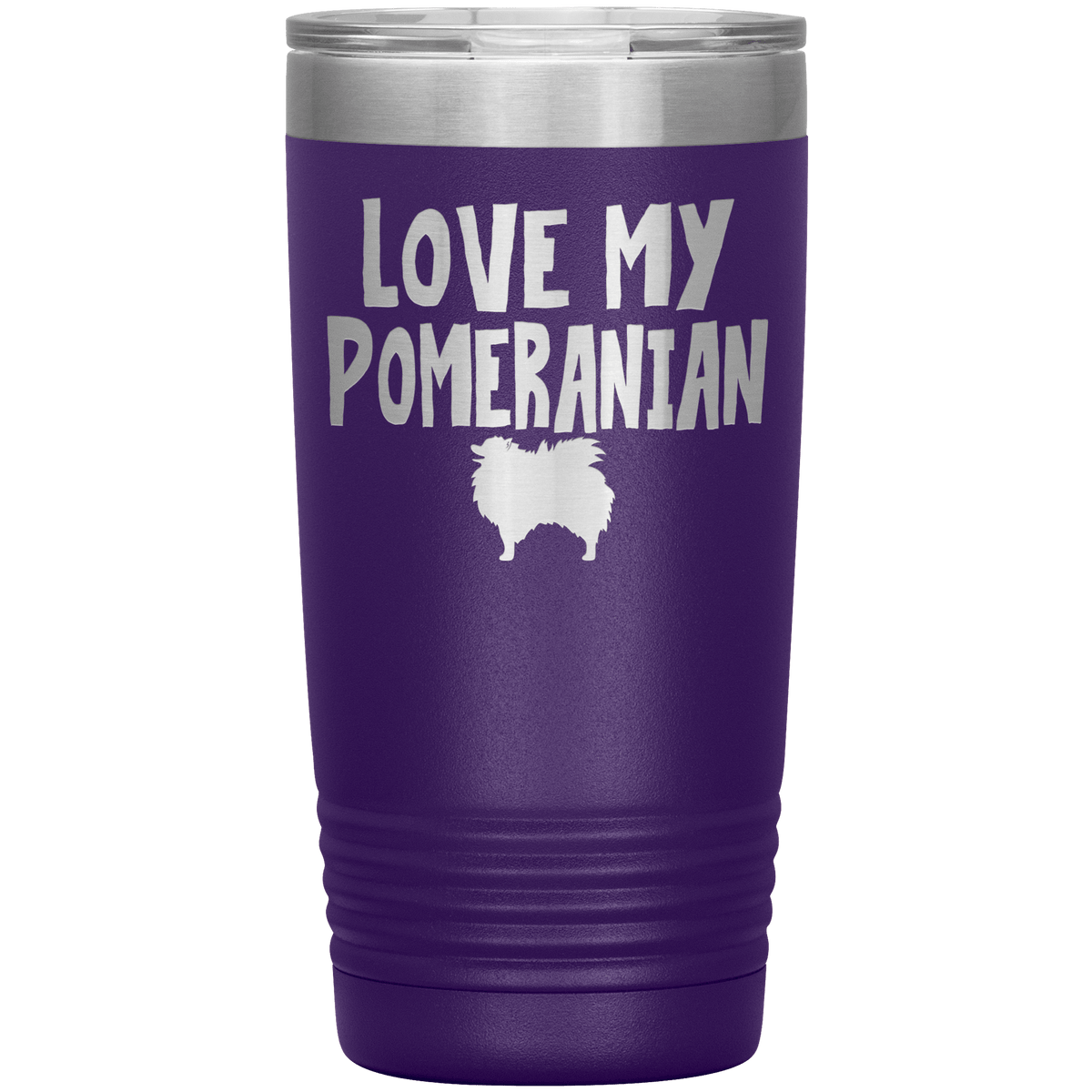 Love My Pomeranian 20 Oz Vacuum Tumbler Tumblers Purple
