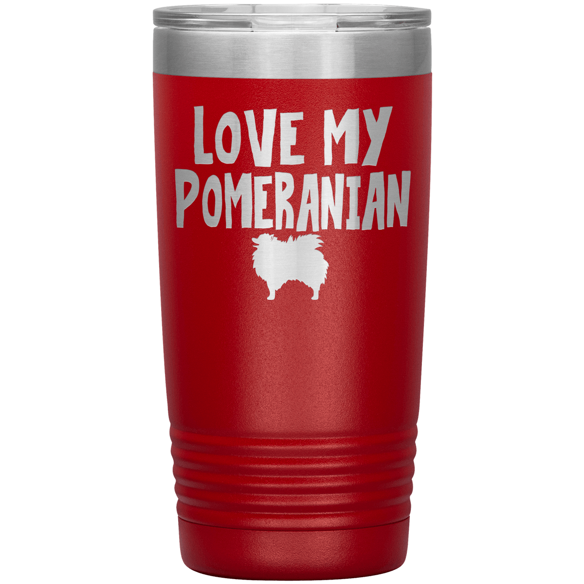 Love My Pomeranian 20 Oz Vacuum Tumbler Tumblers Red