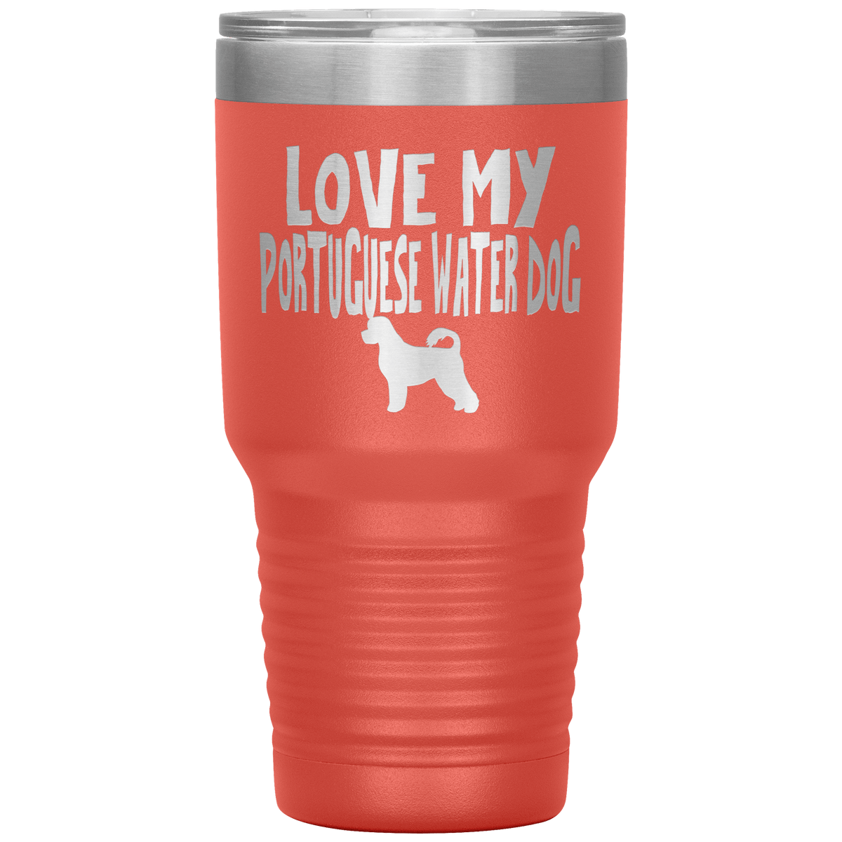 Love My Portugese Water Dog 30 Oz Vacuum Tumbler Tumblers Coral