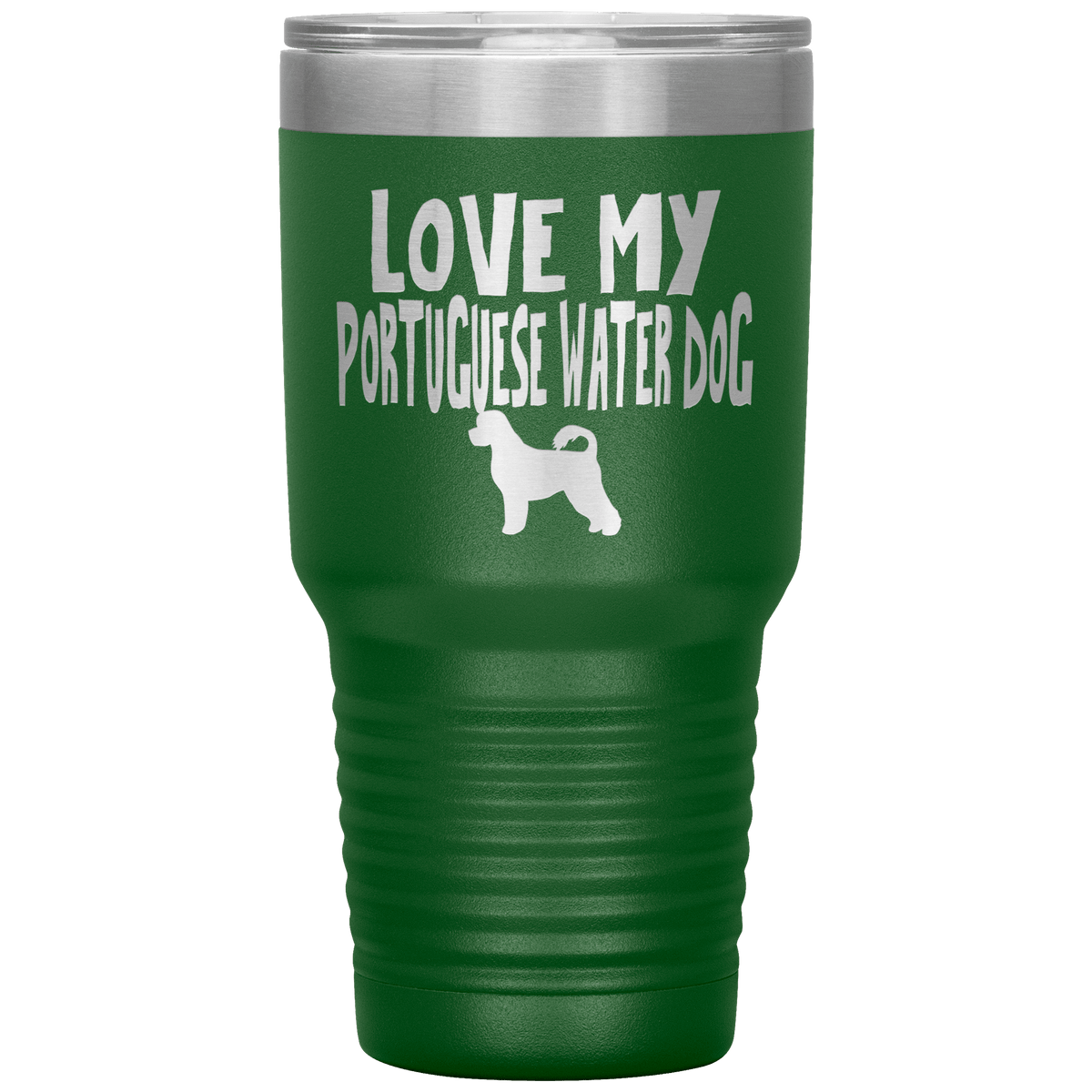 Love My Portugese Water Dog 30 Oz Vacuum Tumbler Tumblers Green