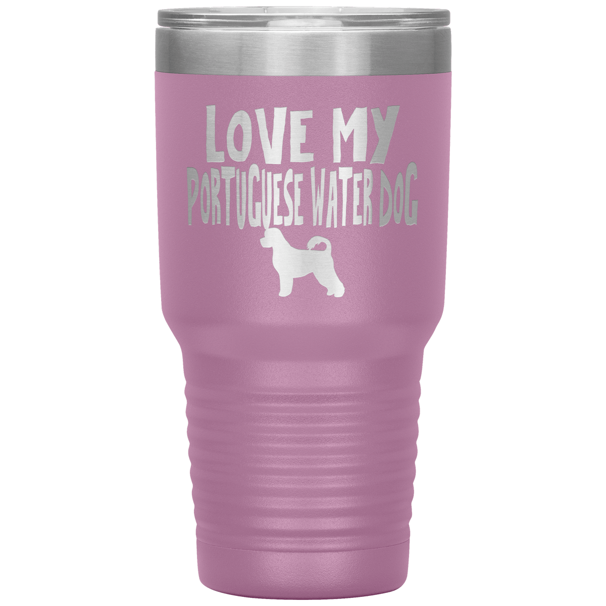 Love My Portugese Water Dog 30 Oz Vacuum Tumbler Tumblers Light Purple