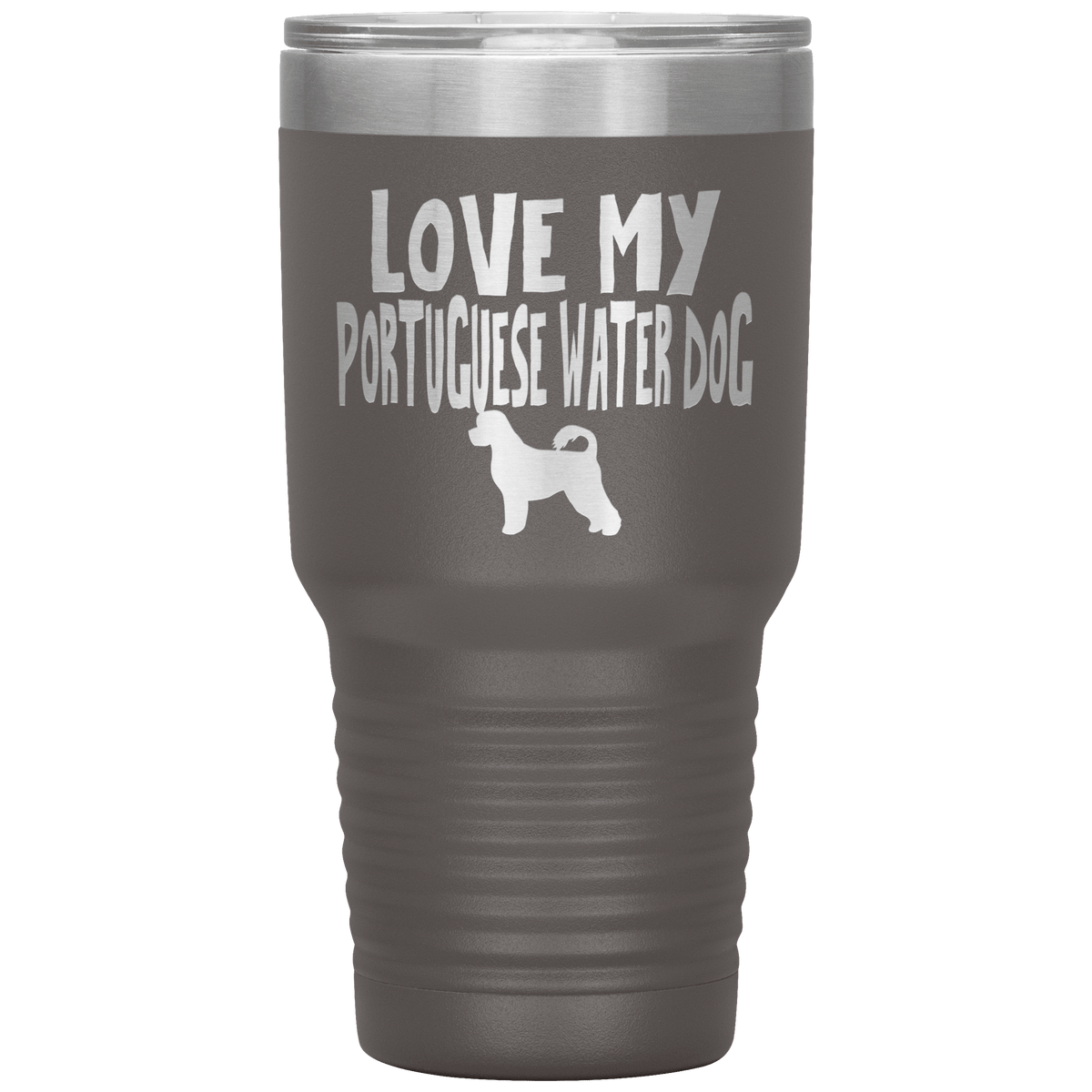 Love My Portugese Water Dog 30 Oz Vacuum Tumbler Tumblers Pewter