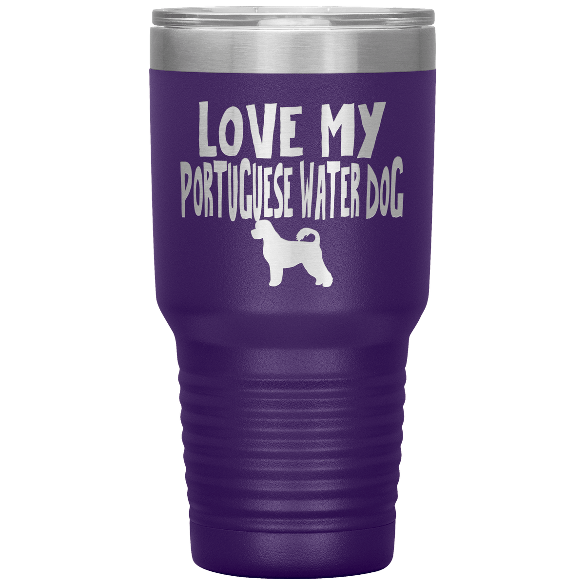 Love My Portugese Water Dog 30 Oz Vacuum Tumbler Tumblers Purple