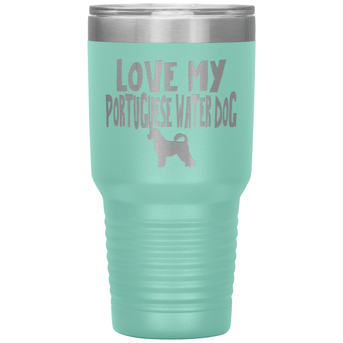 Love My Portugese Water Dog 30 Oz Vacuum Tumbler Tumblers Teal