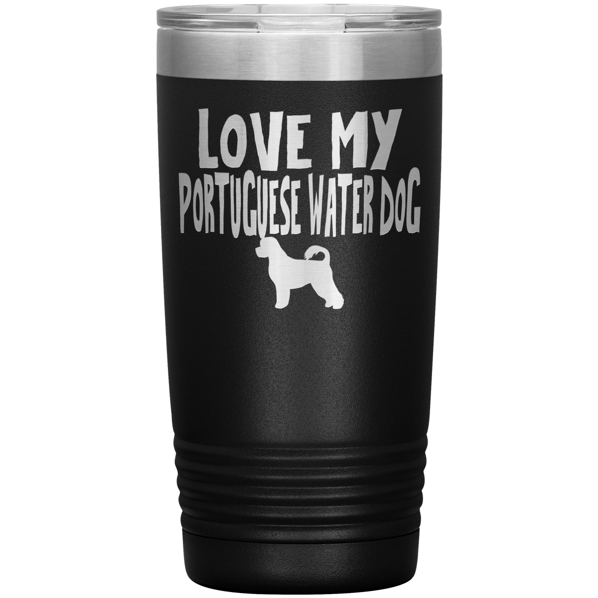 Love My Portuguese Water Dog 20 Oz Vacuum Tumbler Tumblers Black
