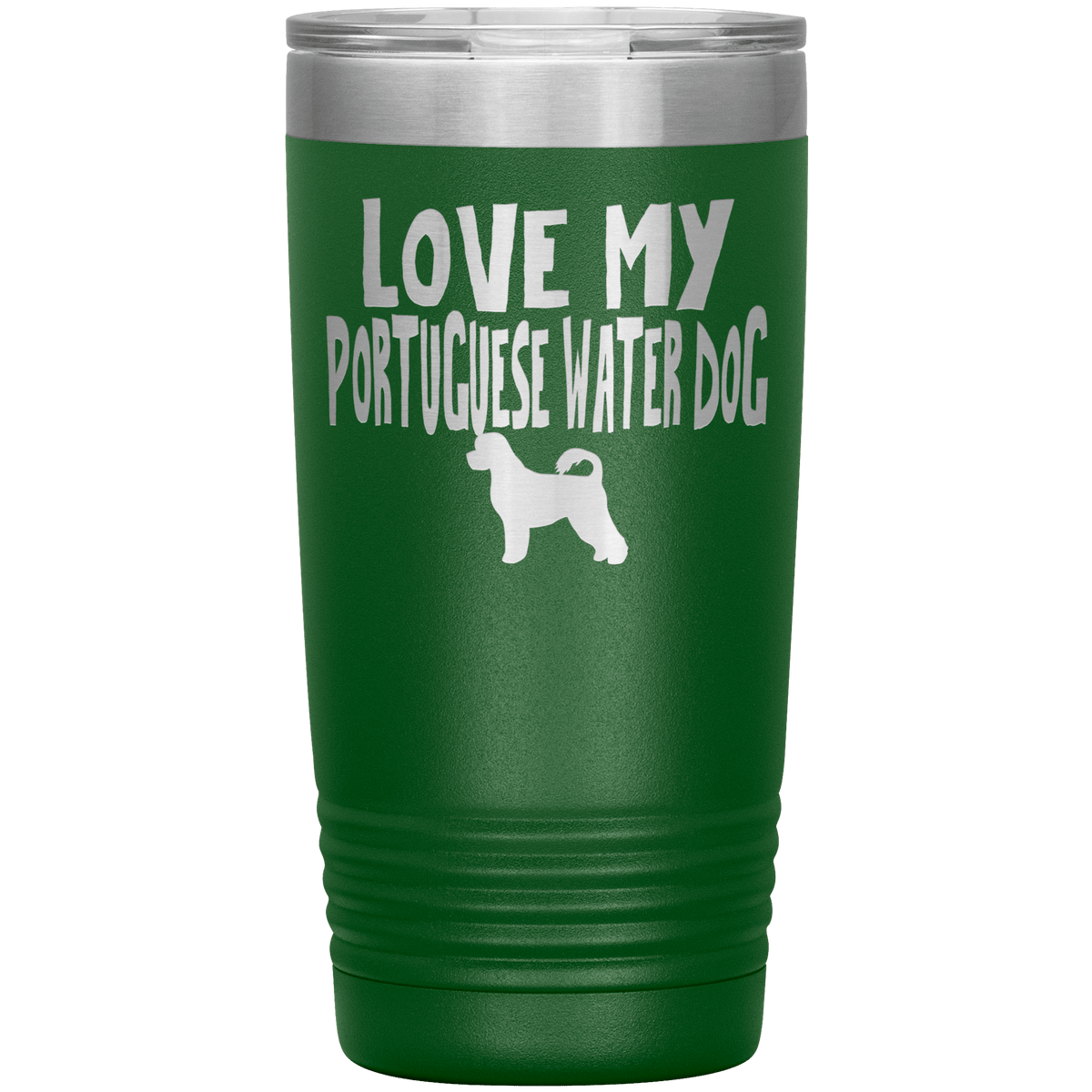 Love My Portuguese Water Dog 20 Oz Vacuum Tumbler Tumblers Green