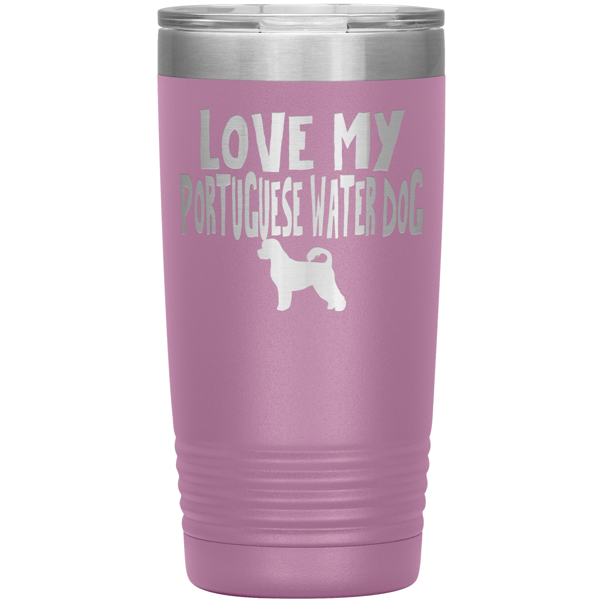 Love My Portuguese Water Dog 20 Oz Vacuum Tumbler Tumblers Light Purple