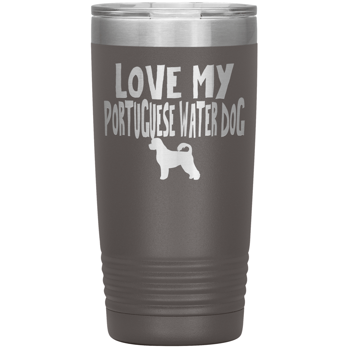 Love My Portuguese Water Dog 20 Oz Vacuum Tumbler Tumblers Pewter