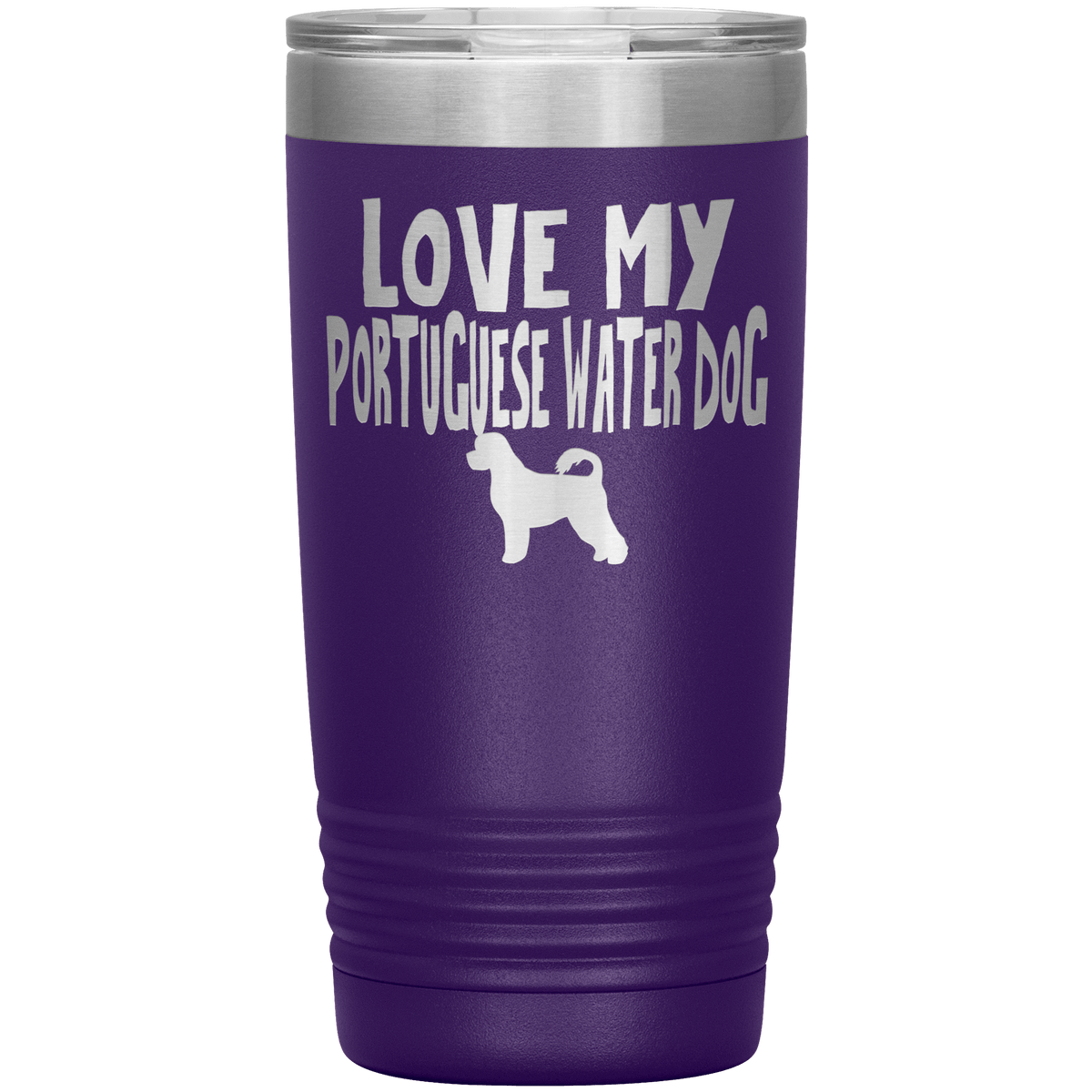 Love My Portuguese Water Dog 20 Oz Vacuum Tumbler Tumblers Purple