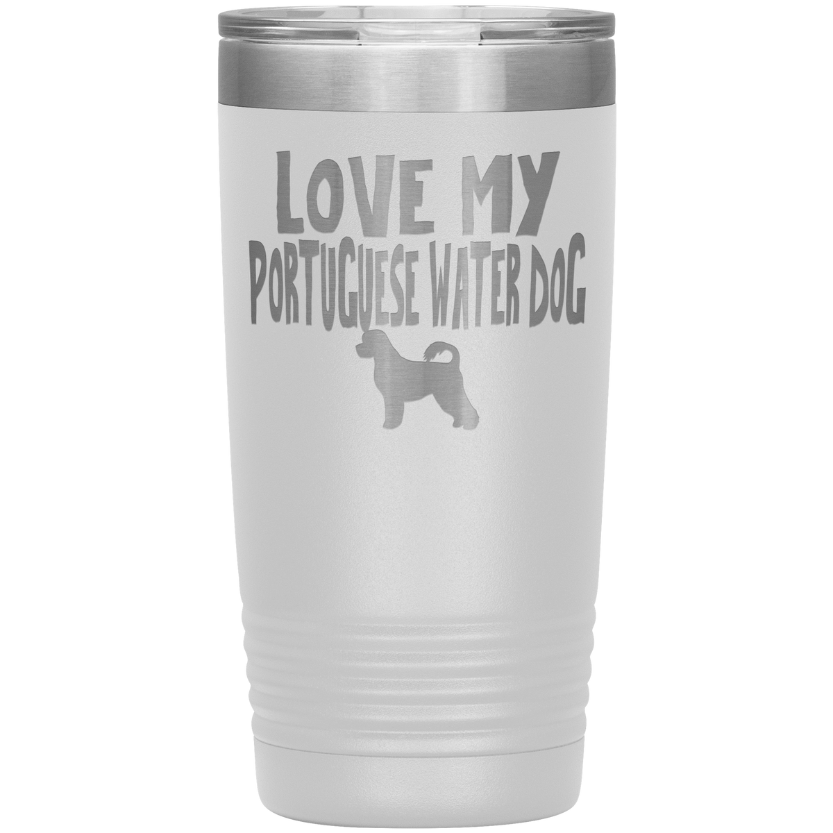 Love My Portuguese Water Dog 20 Oz Vacuum Tumbler Tumblers White