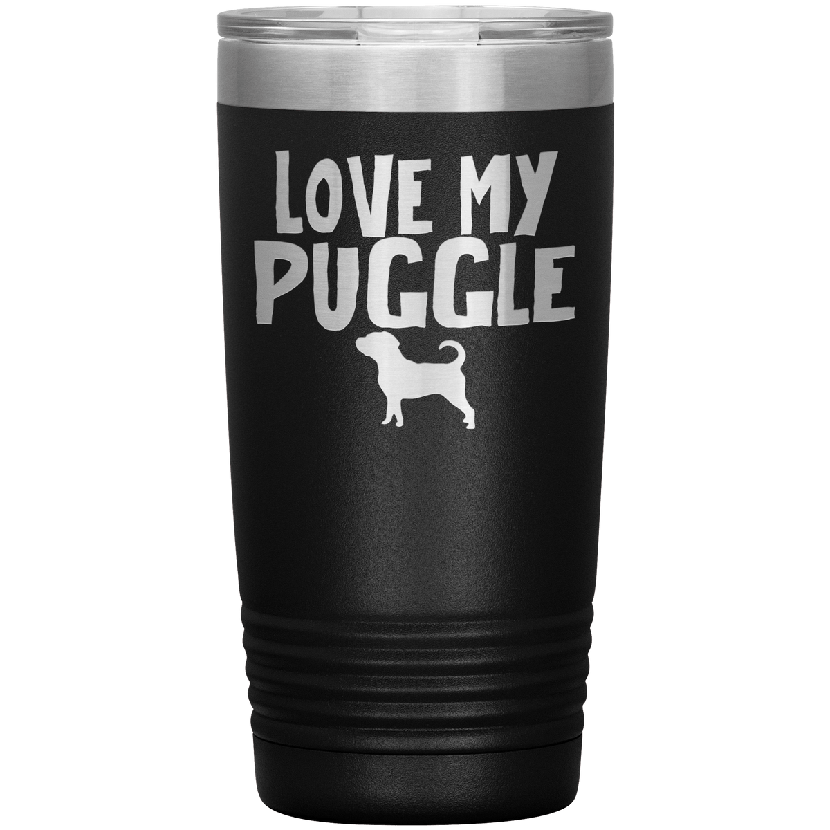 Love My Puggle 20 Oz Vacuum Tumbler Tumblers Black