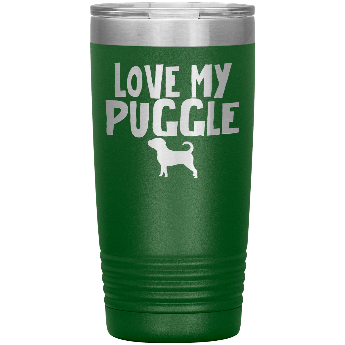 Love My Puggle 20 Oz Vacuum Tumbler Tumblers Green