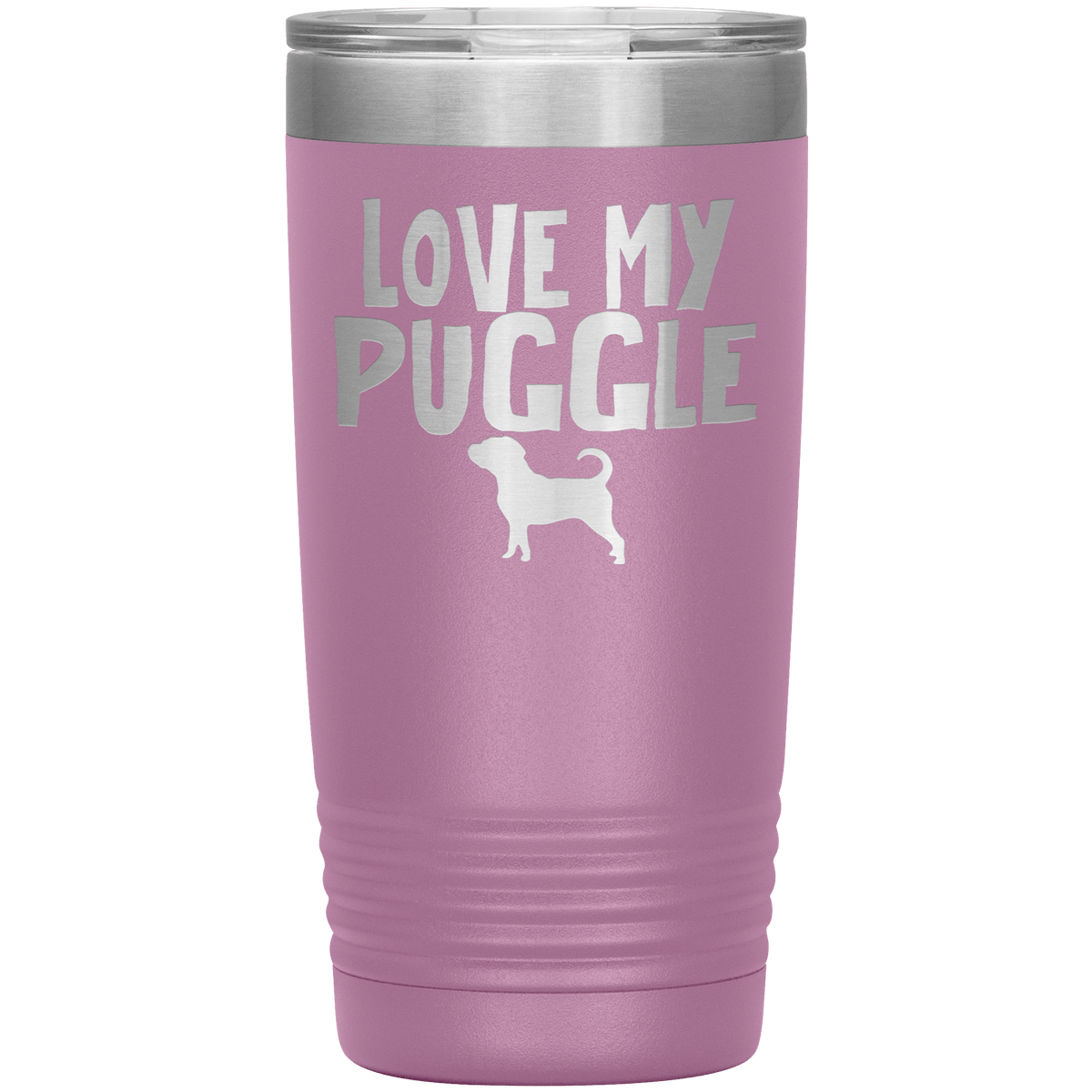 Love My Puggle 20 Oz Vacuum Tumbler Tumblers Light Purple