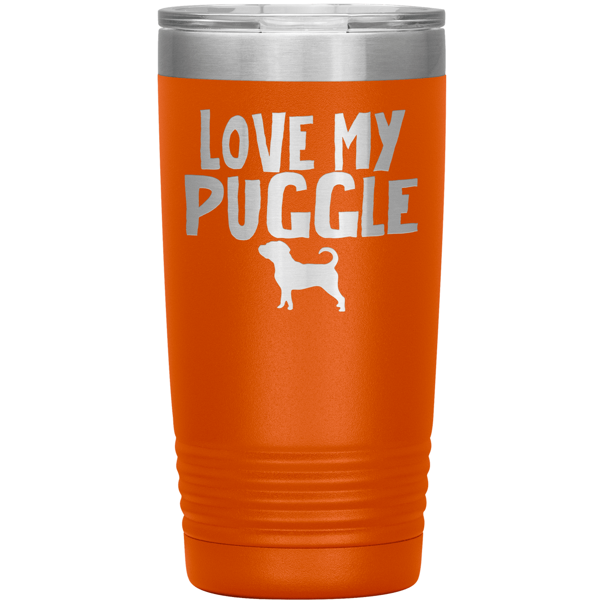 Love My Puggle 20 Oz Vacuum Tumbler Tumblers Orange